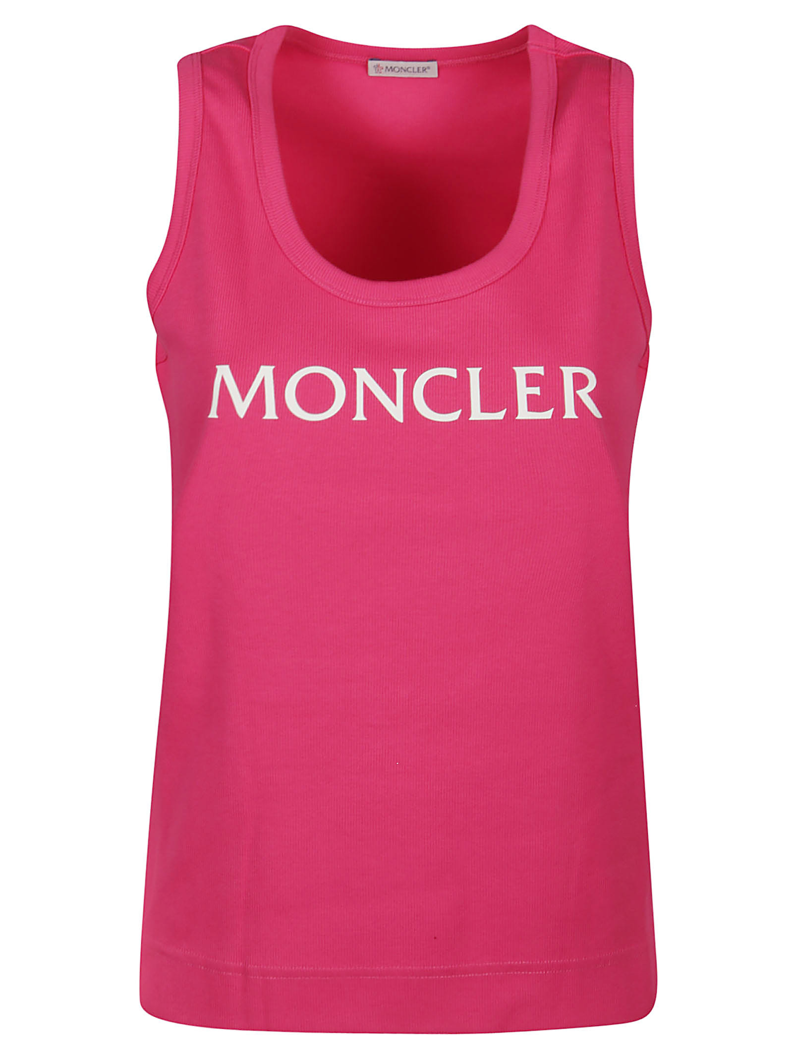 Shop Moncler Tank Top In Rosso