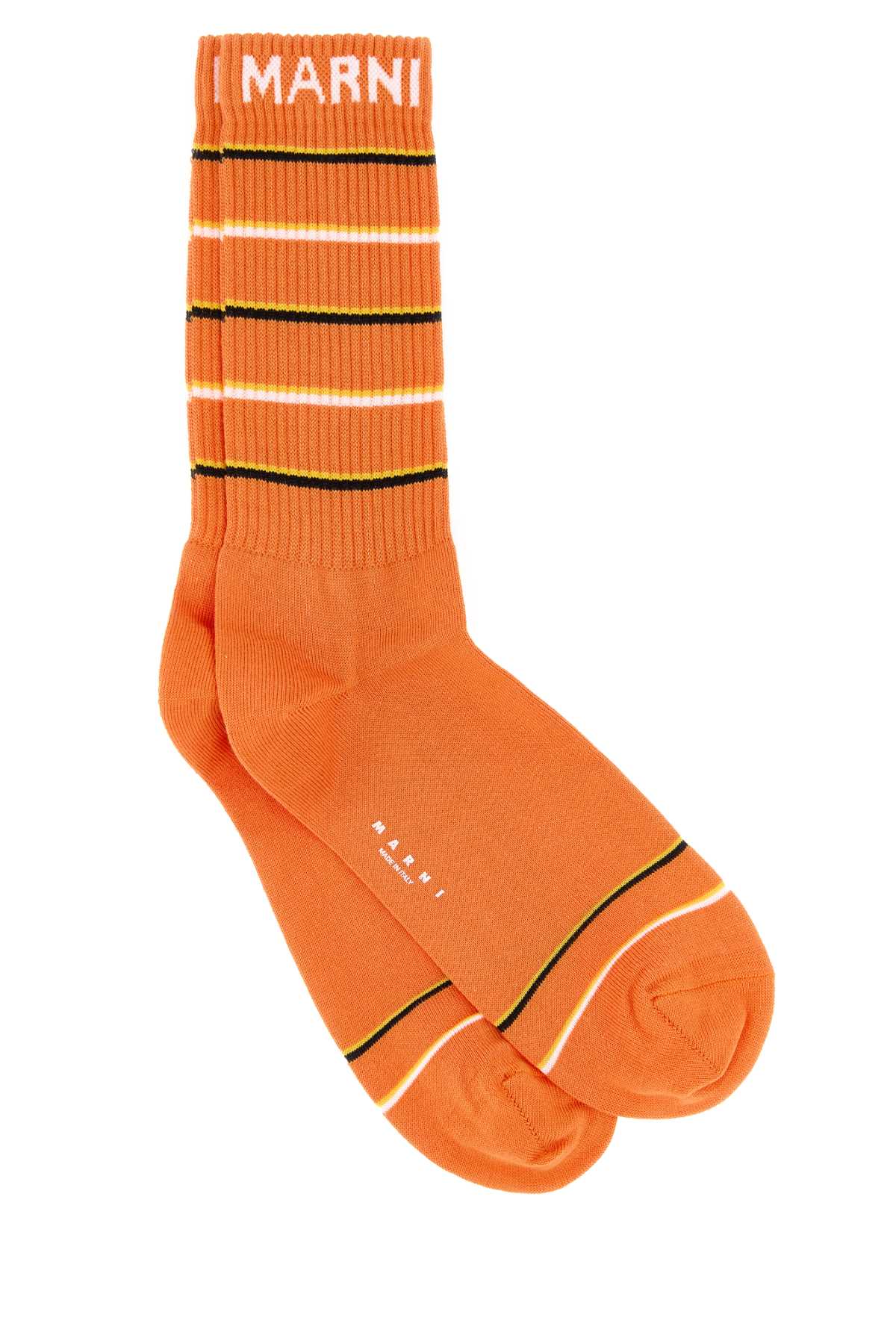 Orange Cotton Blend Socks