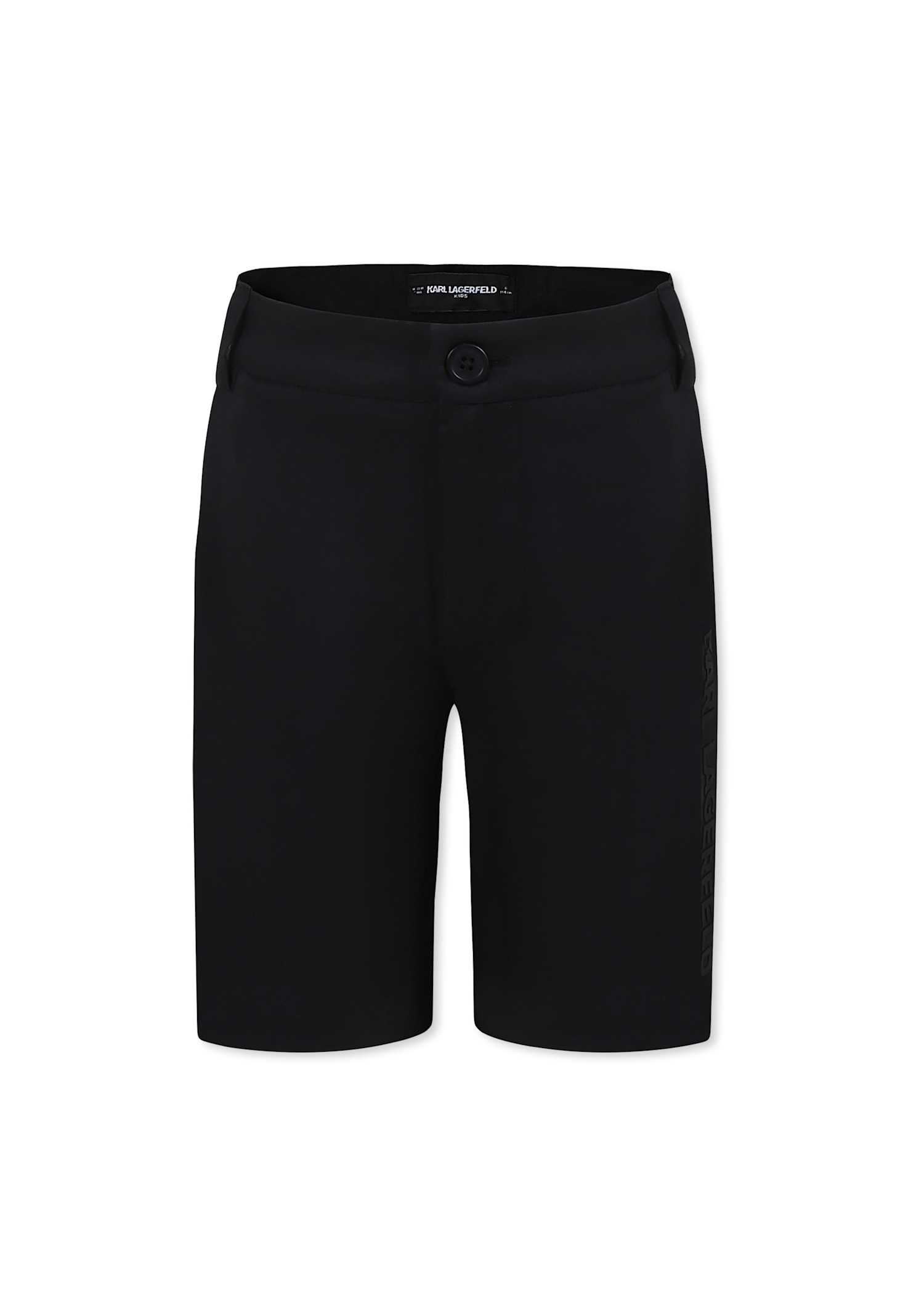 Karl Lagerfeld Black Shorts For Boy With Logo In Black