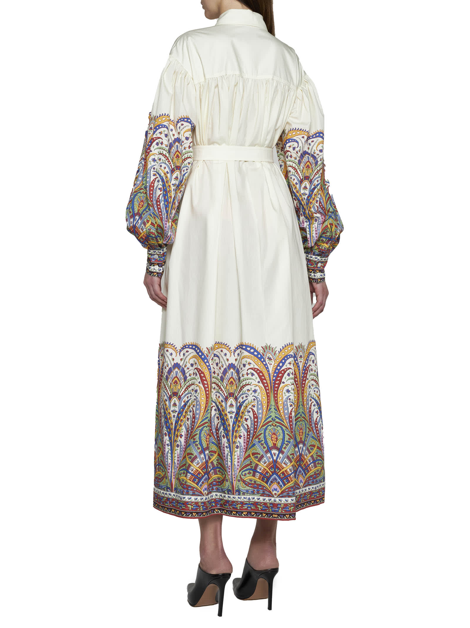 Shop Etro Dress In Stampa F.do Bianco