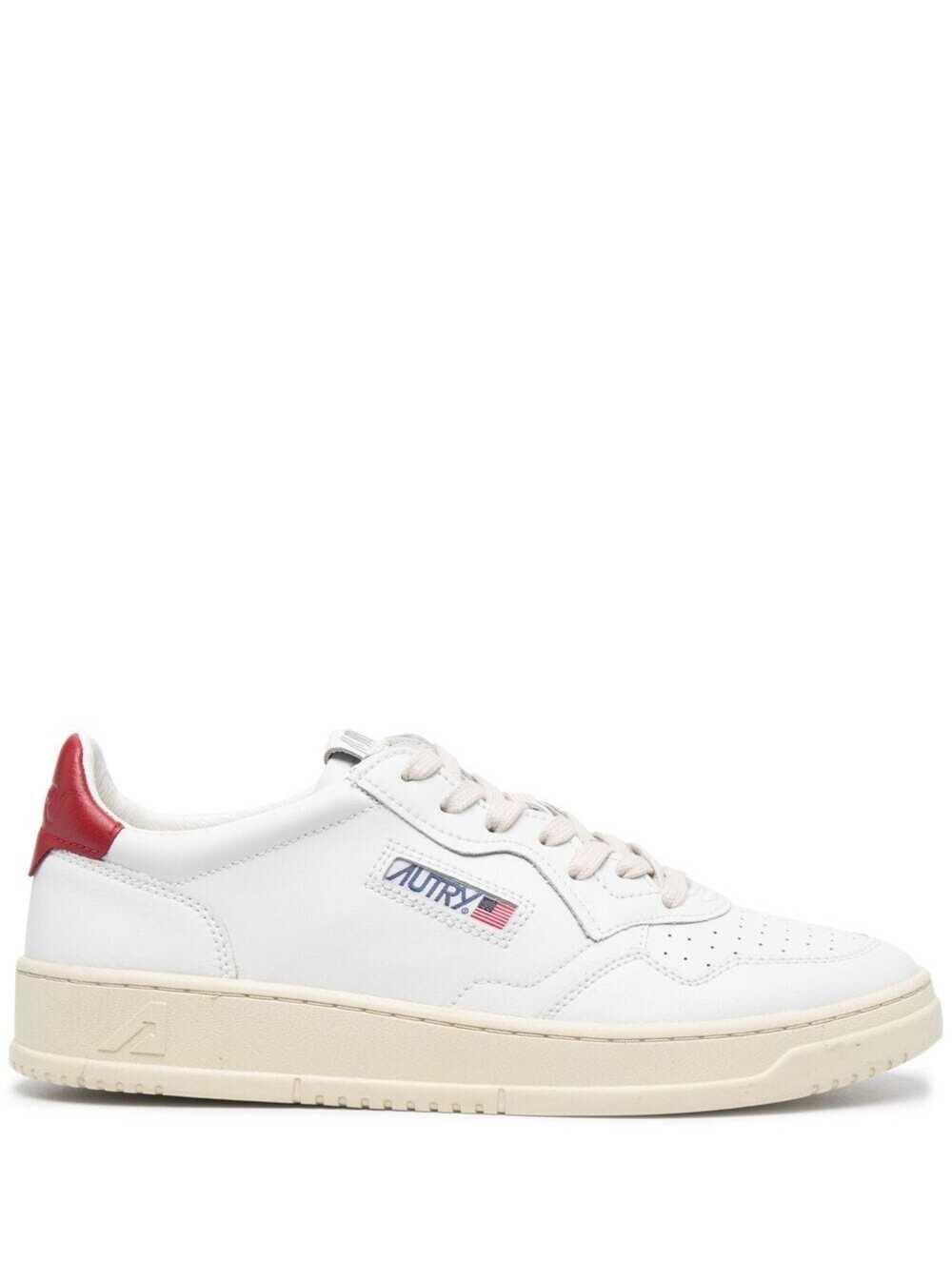 Low White And Red Leather Sneakers Autry Man