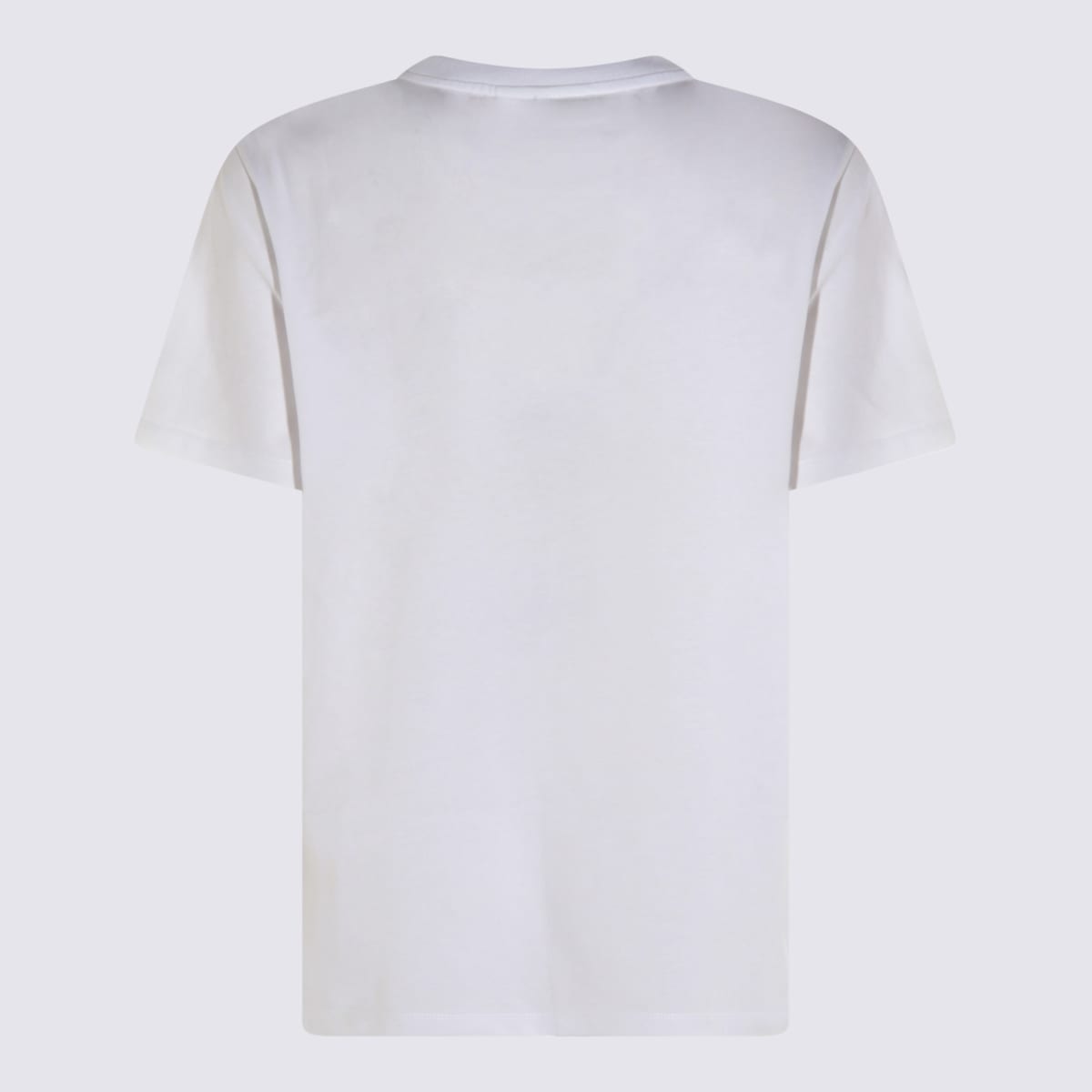 Ganni Graphic Print Crew Neck Short Sleeve Top In White