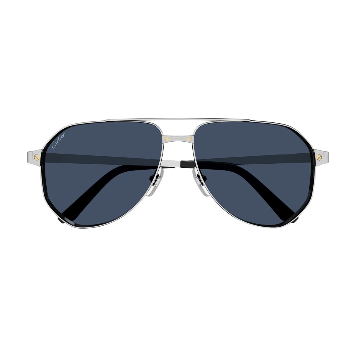 Shop Cartier Ct0461s Santos De  002 Sunglasses In Argento