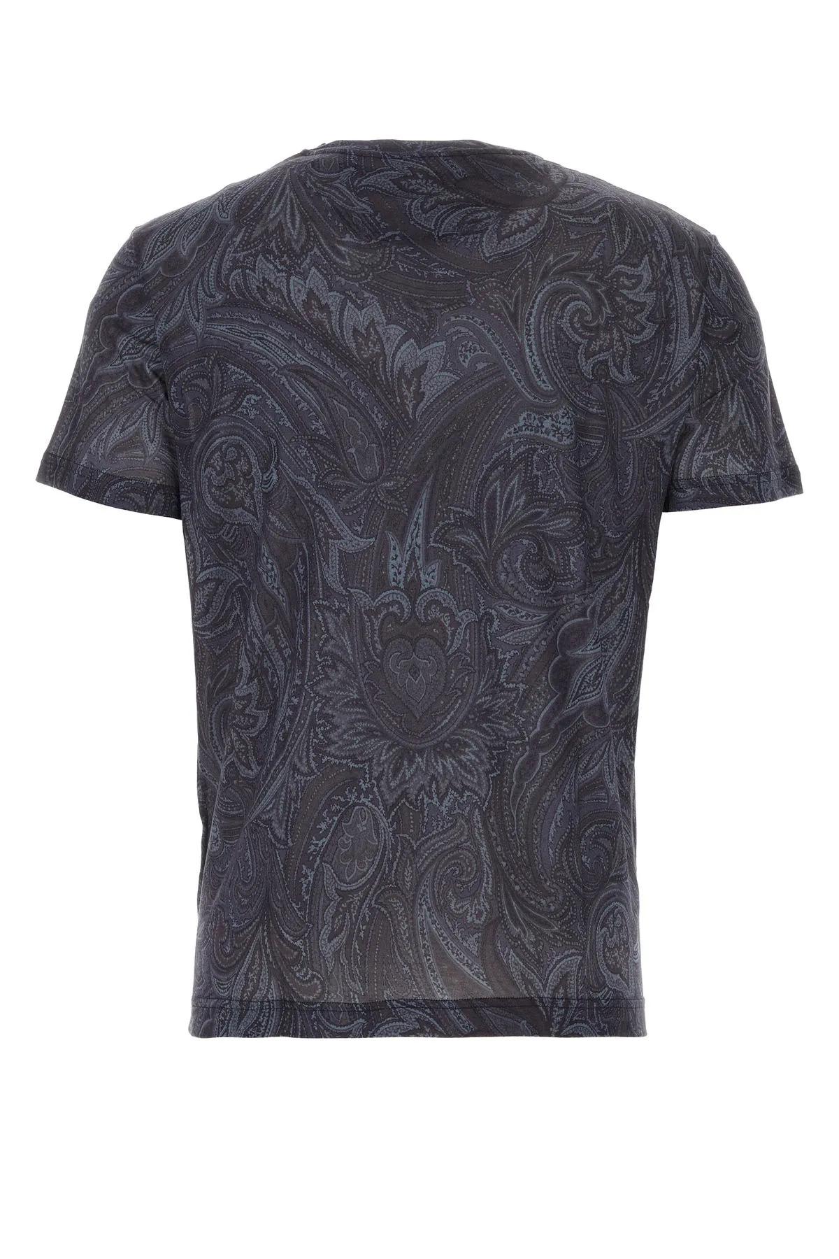 Shop Etro Printed Lyocell T-shirt In Blue