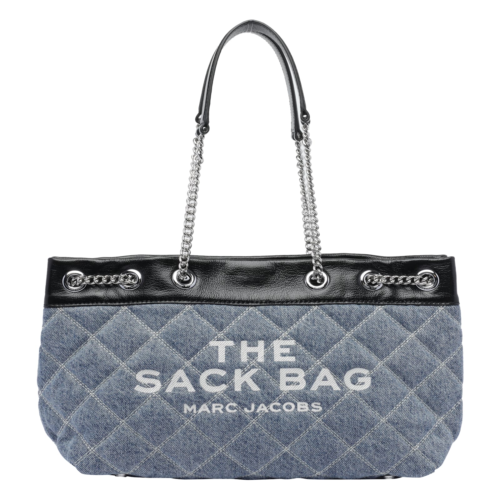 The Quilted Denim Chain Sack Bag