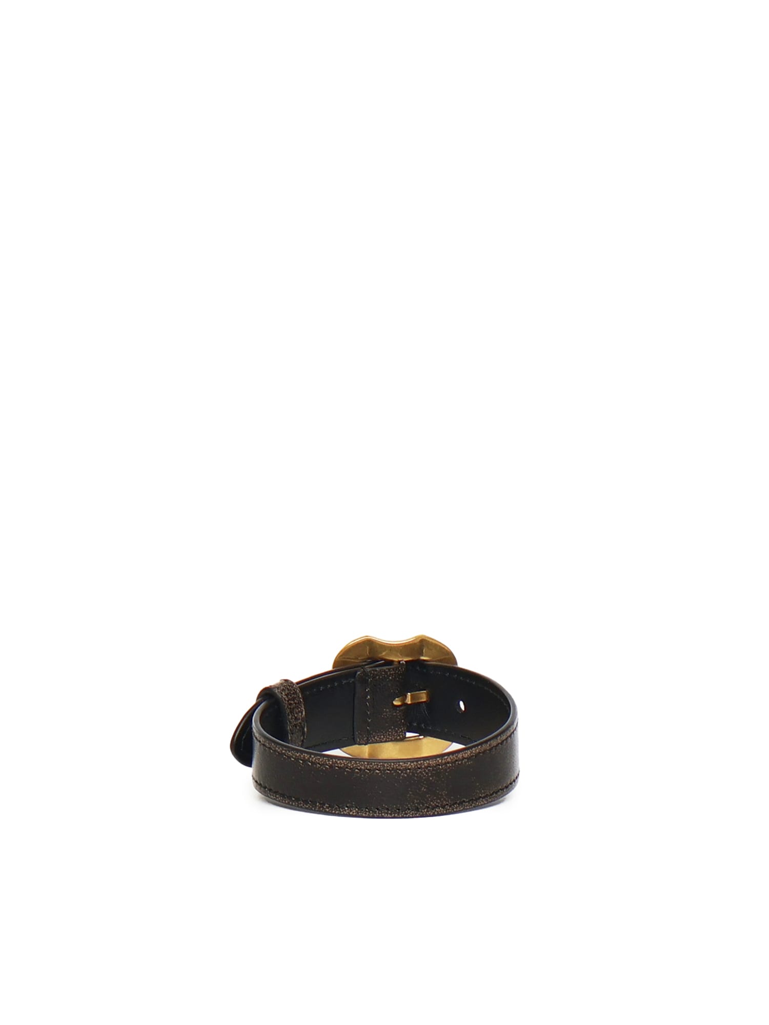 Miu Miu Leather Bracelet With Buckle In Black