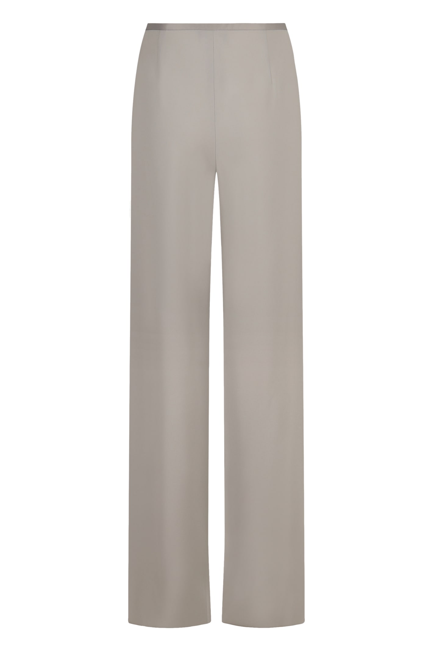 Emporio Armani Cady Texture Palazzo Trousers In Grey
