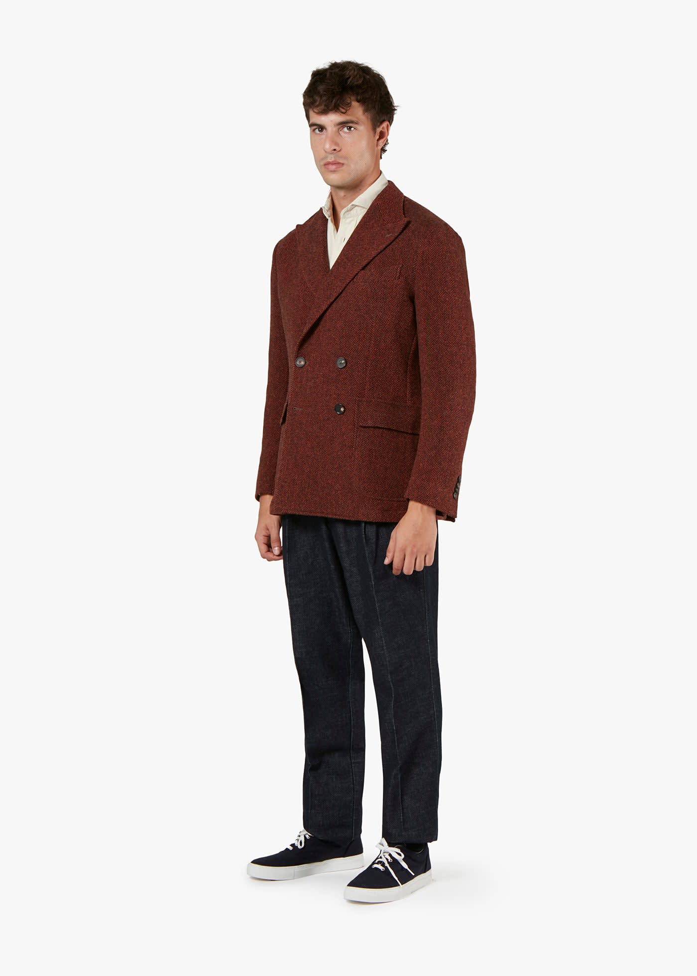 Doppiaa Aartemisia Double-breasted Jacket In Burgundy