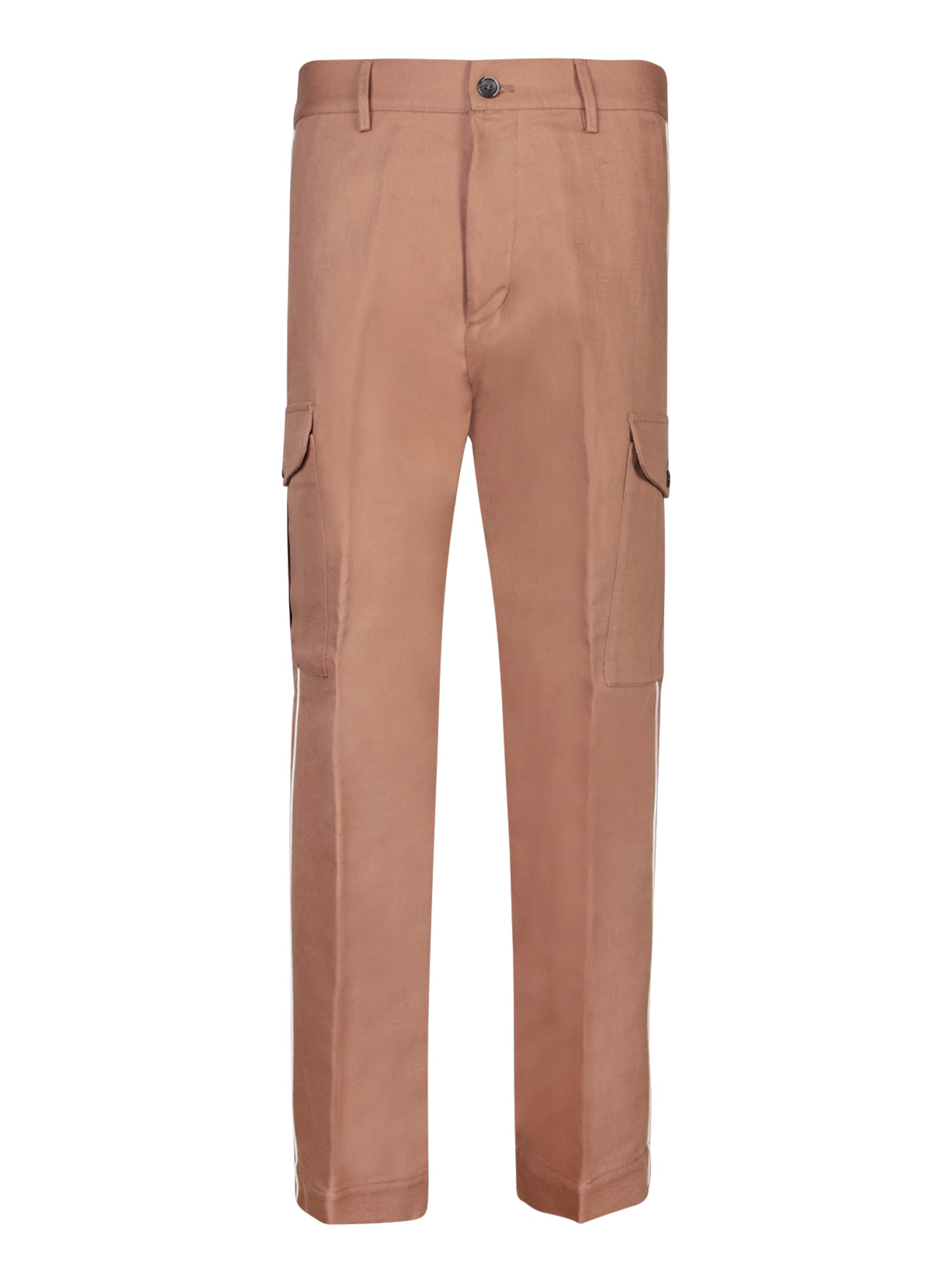Brown Linen Cargo Trousers