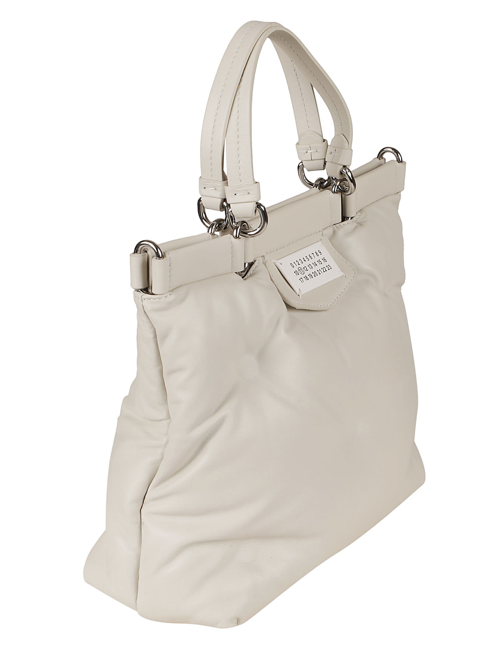 Shop Maison Margiela Glam Slam Shoulder Bag In Bianco Gesso