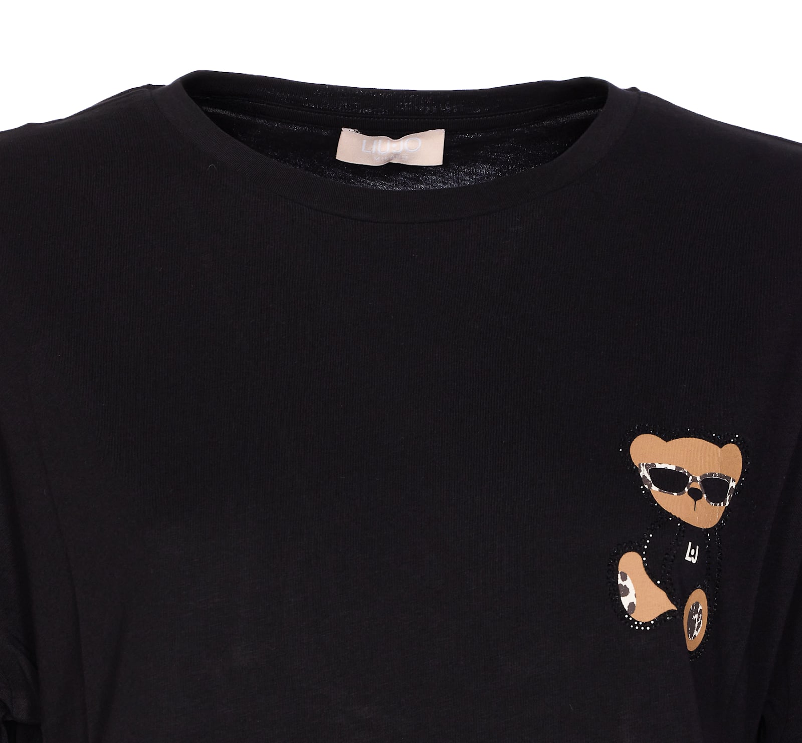 Liu •jo Bear Print Crewneck Graphic T-shirt In Multi