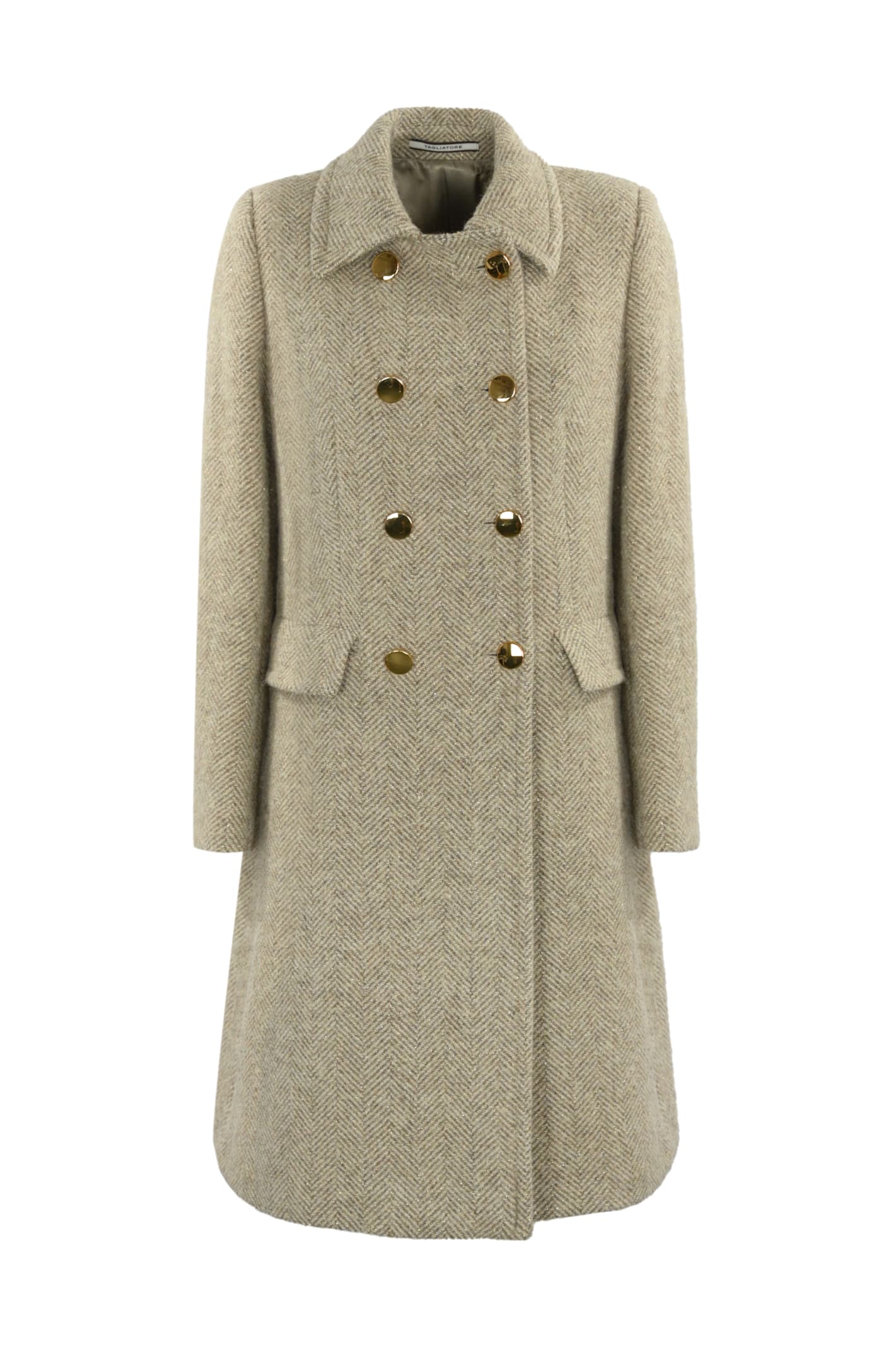 Tagliatore Womens Coat In Wool And Alpaca In Tortora