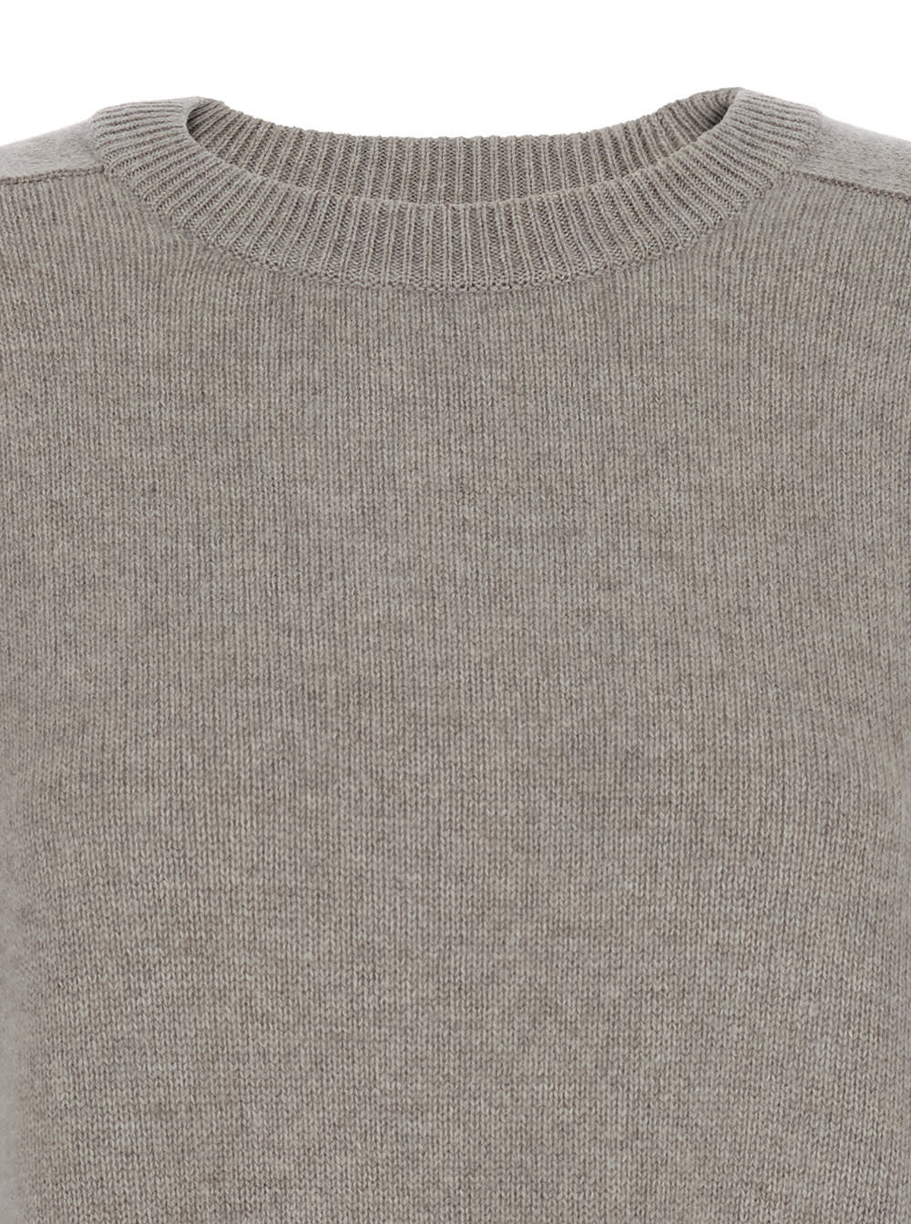 Goat Boyfriend Grey Crewneck Sweater With Dropped Shoulders In Cashmere Woman In Gray