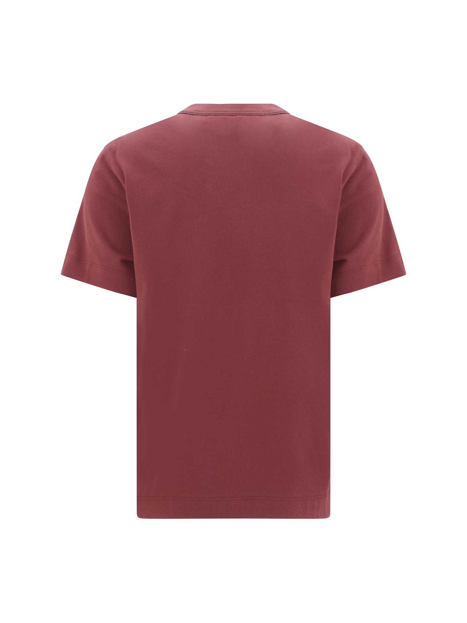 Brunello Cucinelli Cotton Jersey T-shirt In Burgundy