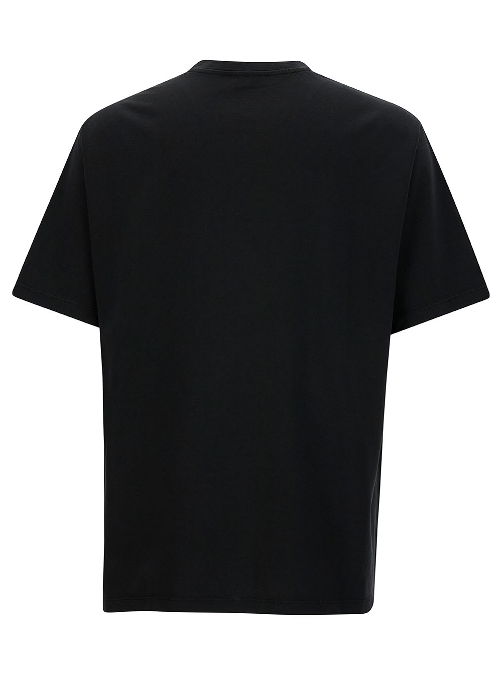Shop Balmain Black T-shirt With Western Graphic Print In Cotton Man In Noir/multicolor