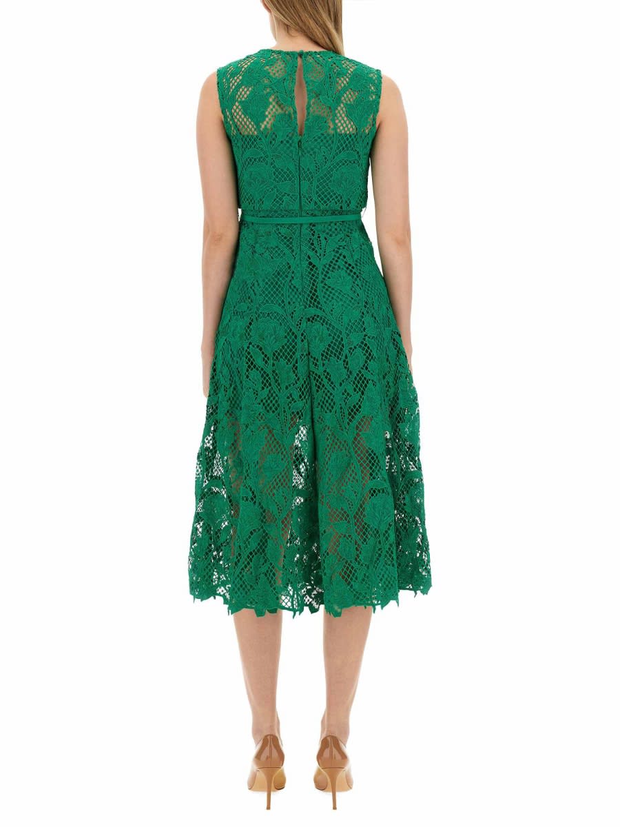 Shop Self-portrait Midi Dress In Green