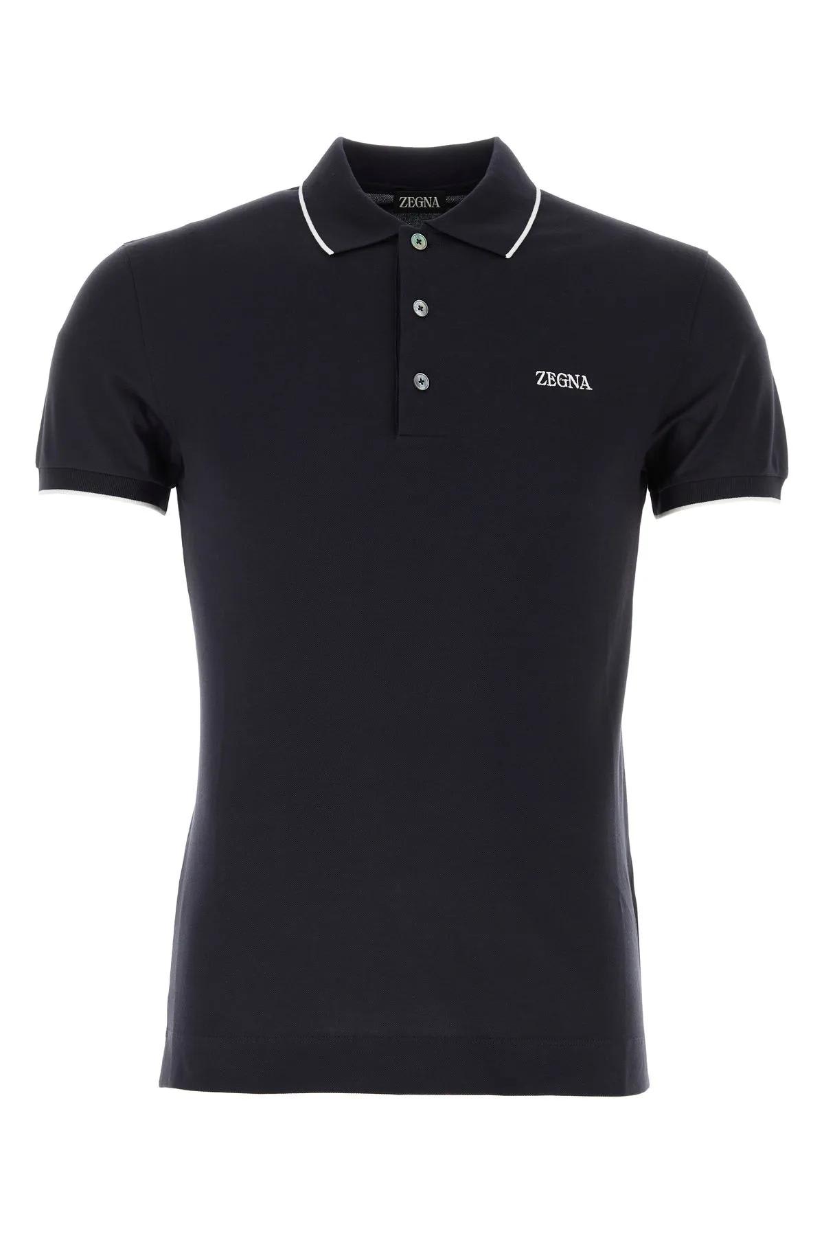 Midnight Blue Stretch Piquet Polo Shirt