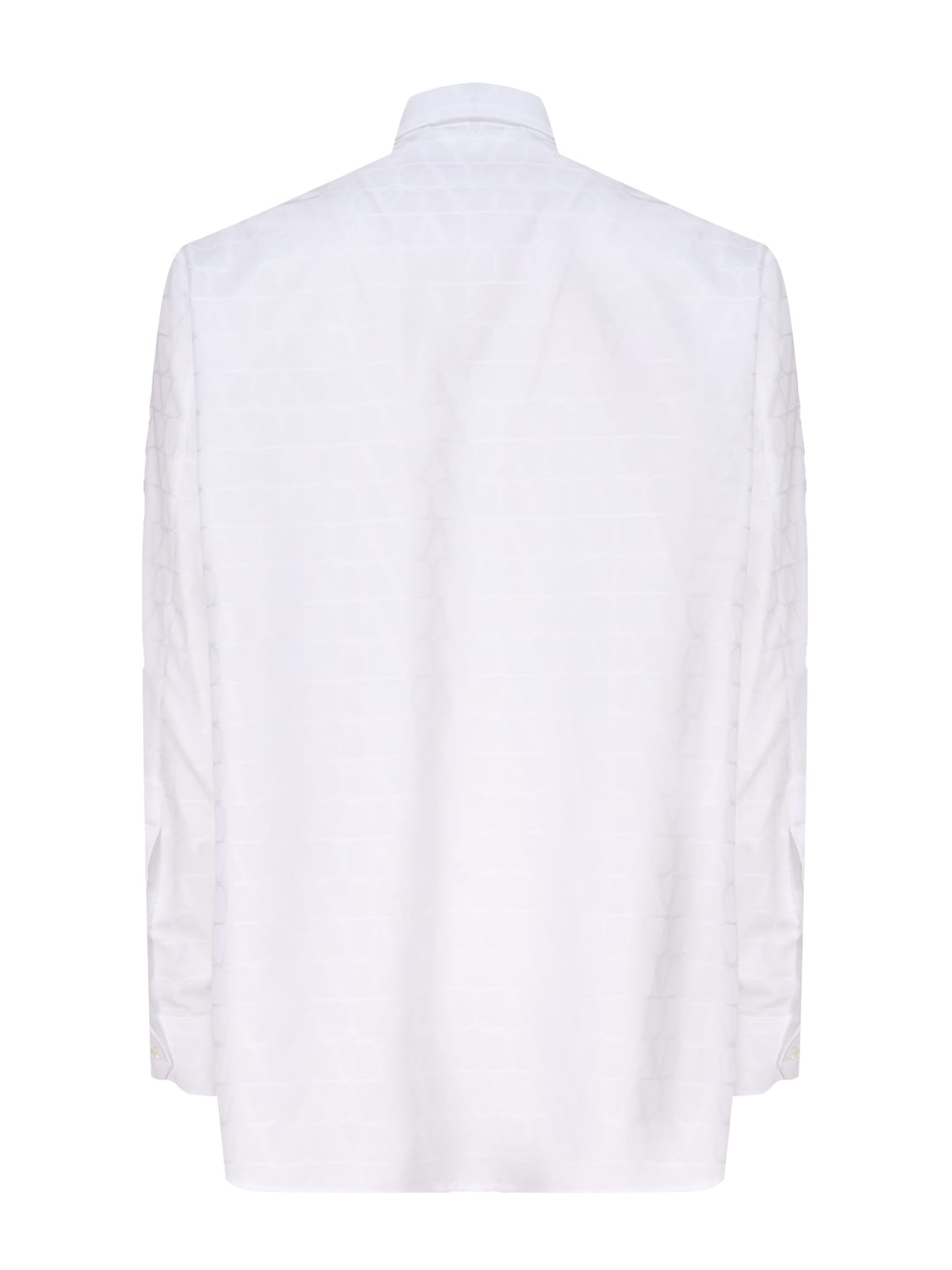 Shop Valentino Vlogo Jacquard Shirt In White