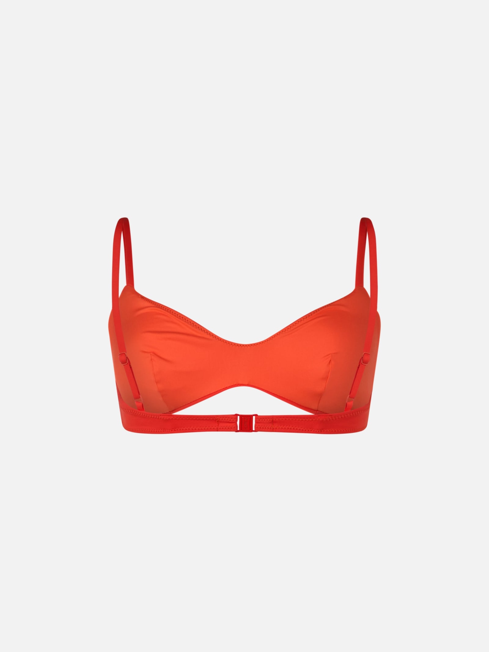 Mc2 Saint Barth Red Ribbed Bralette In Orange