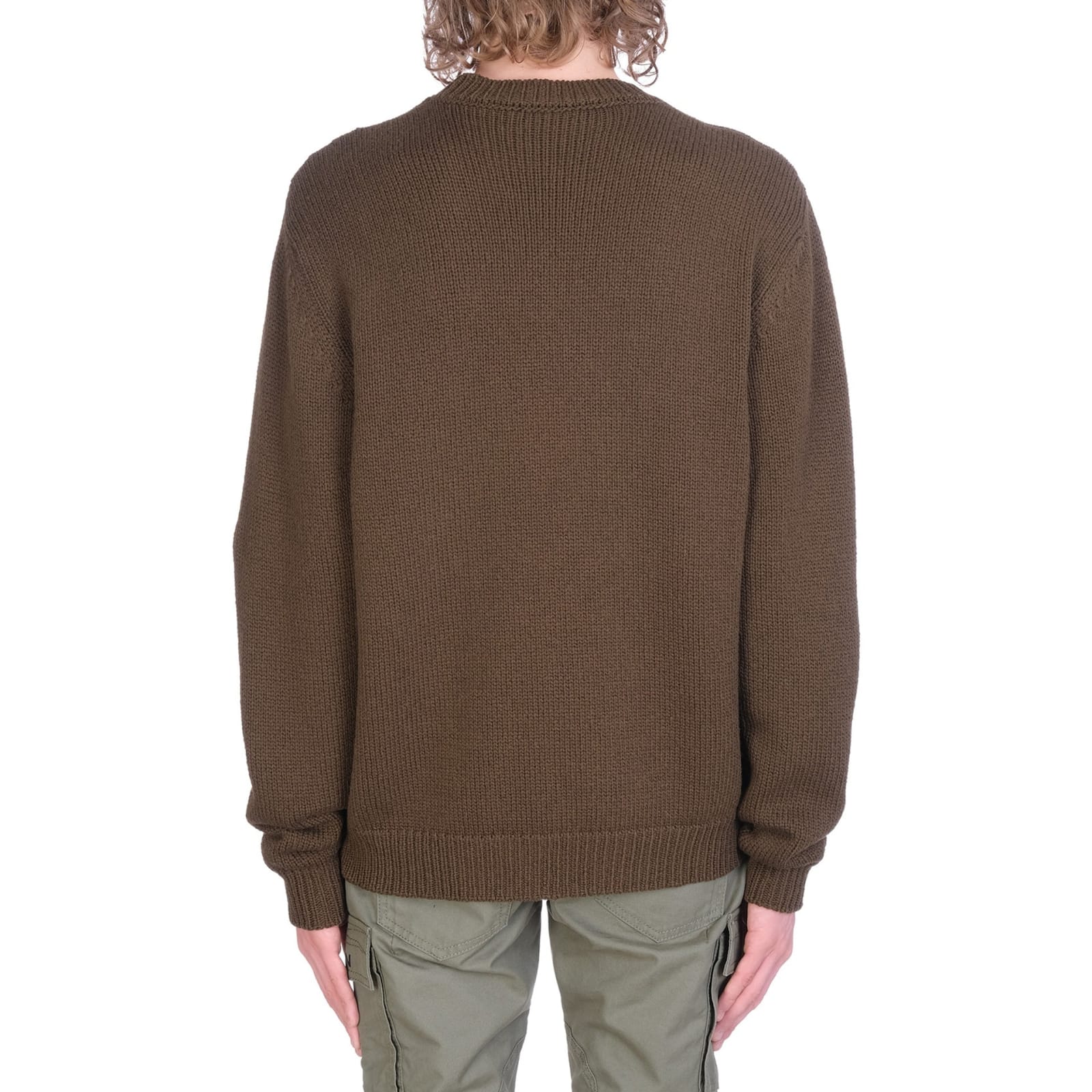 Shop Balmain Wool Logo Sweater In Brown