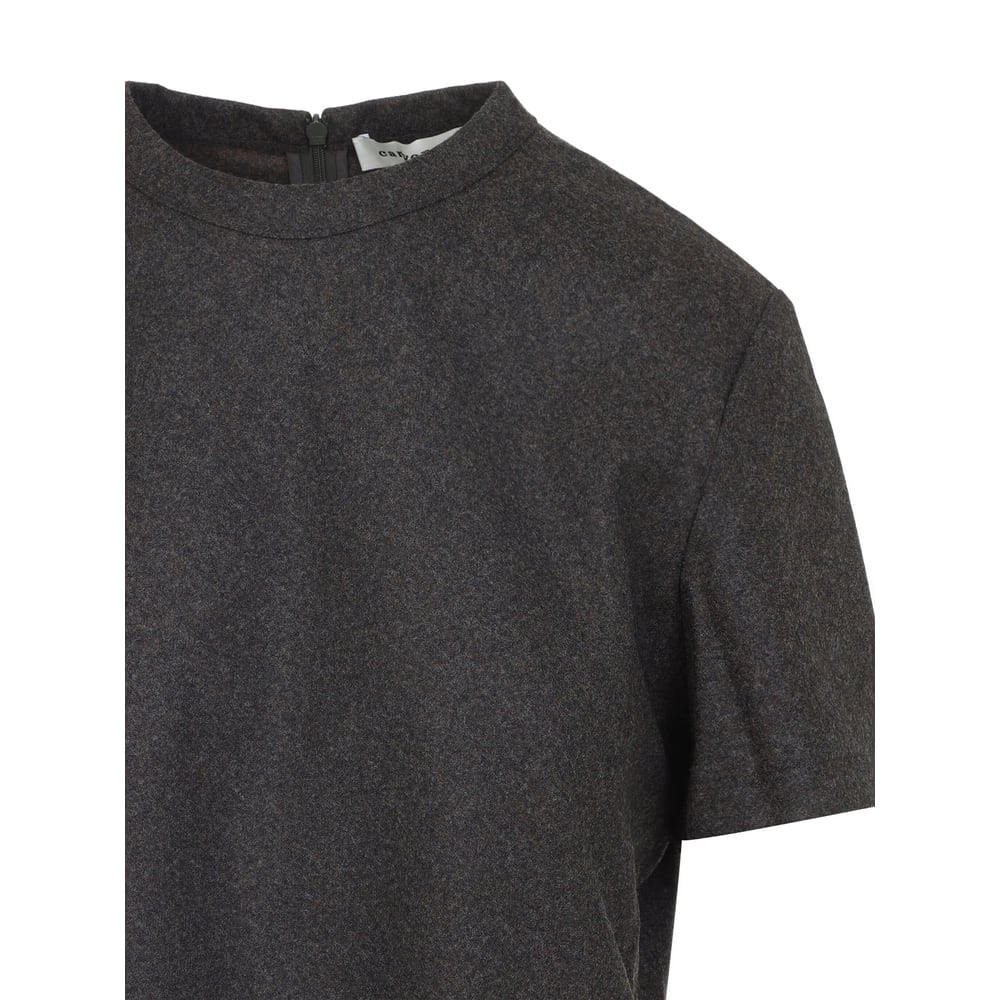 Carven Fitted T-shirt In Gray