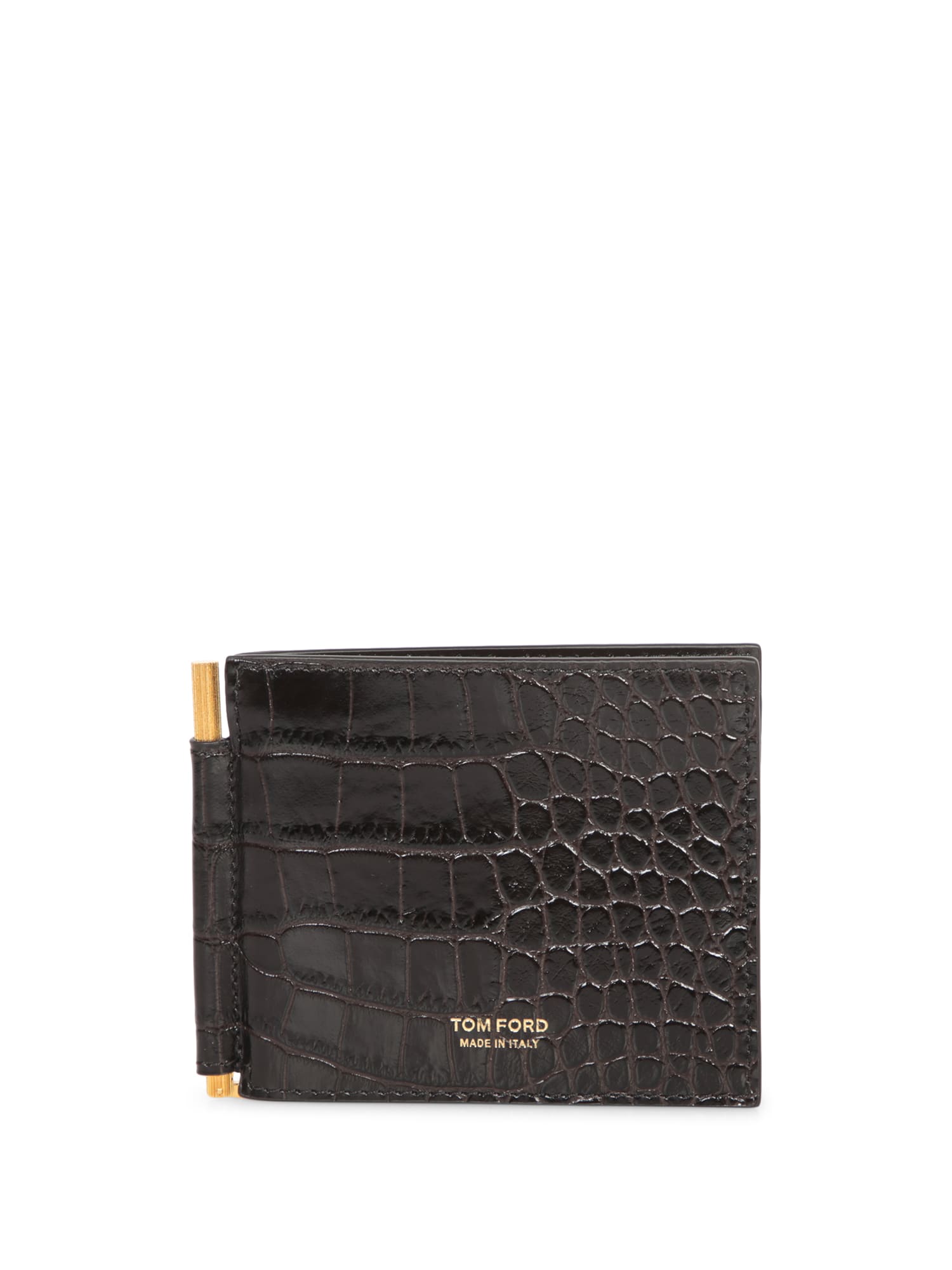 Shop Tom Ford Black Crocodile Wallet In Brown