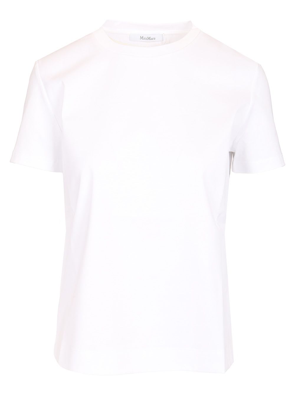 Max Mara Crew Neck Short Sleeves Casual Style Top In White