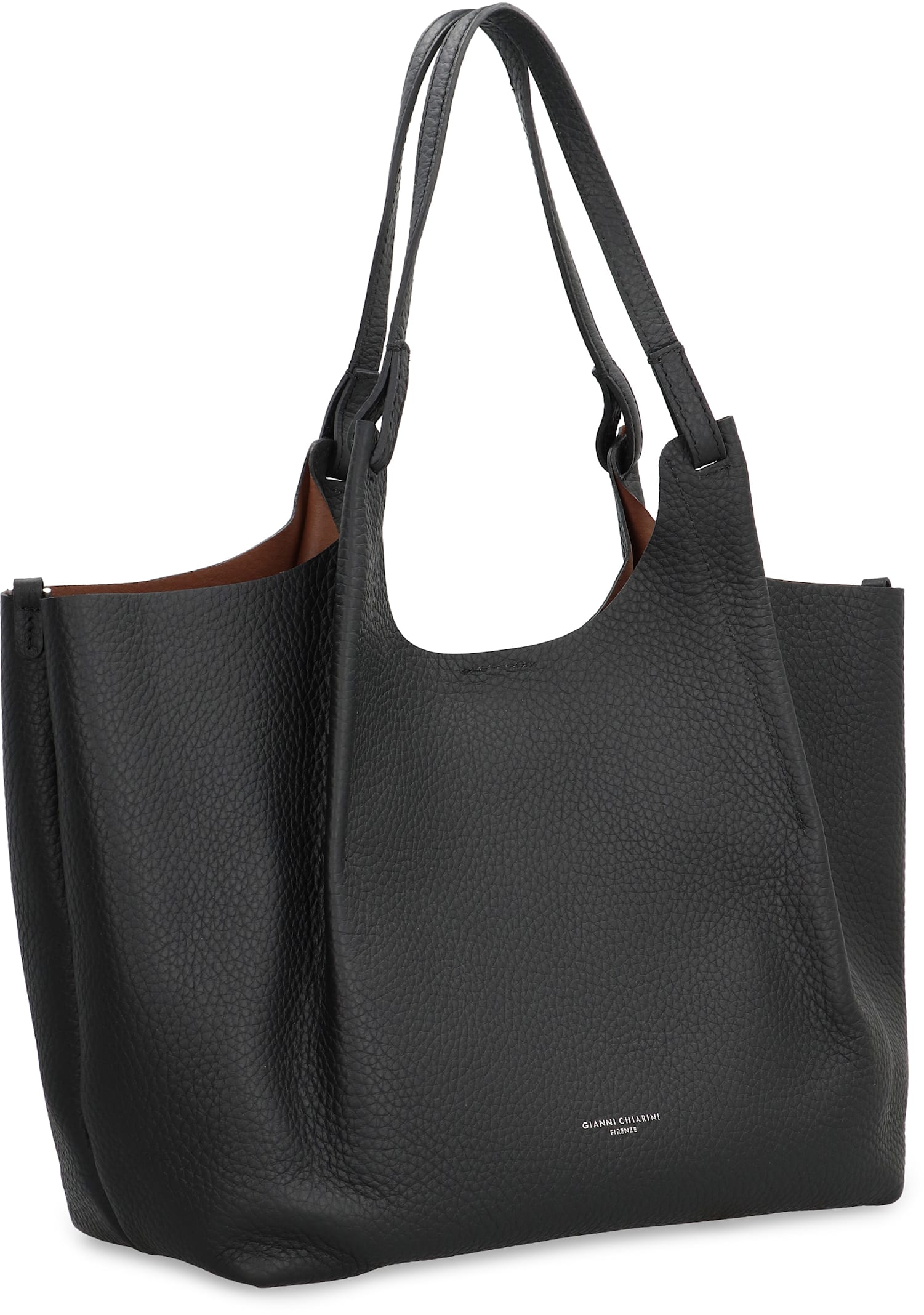 Shop Gianni Chiarini Dua Leather Handbag In Black