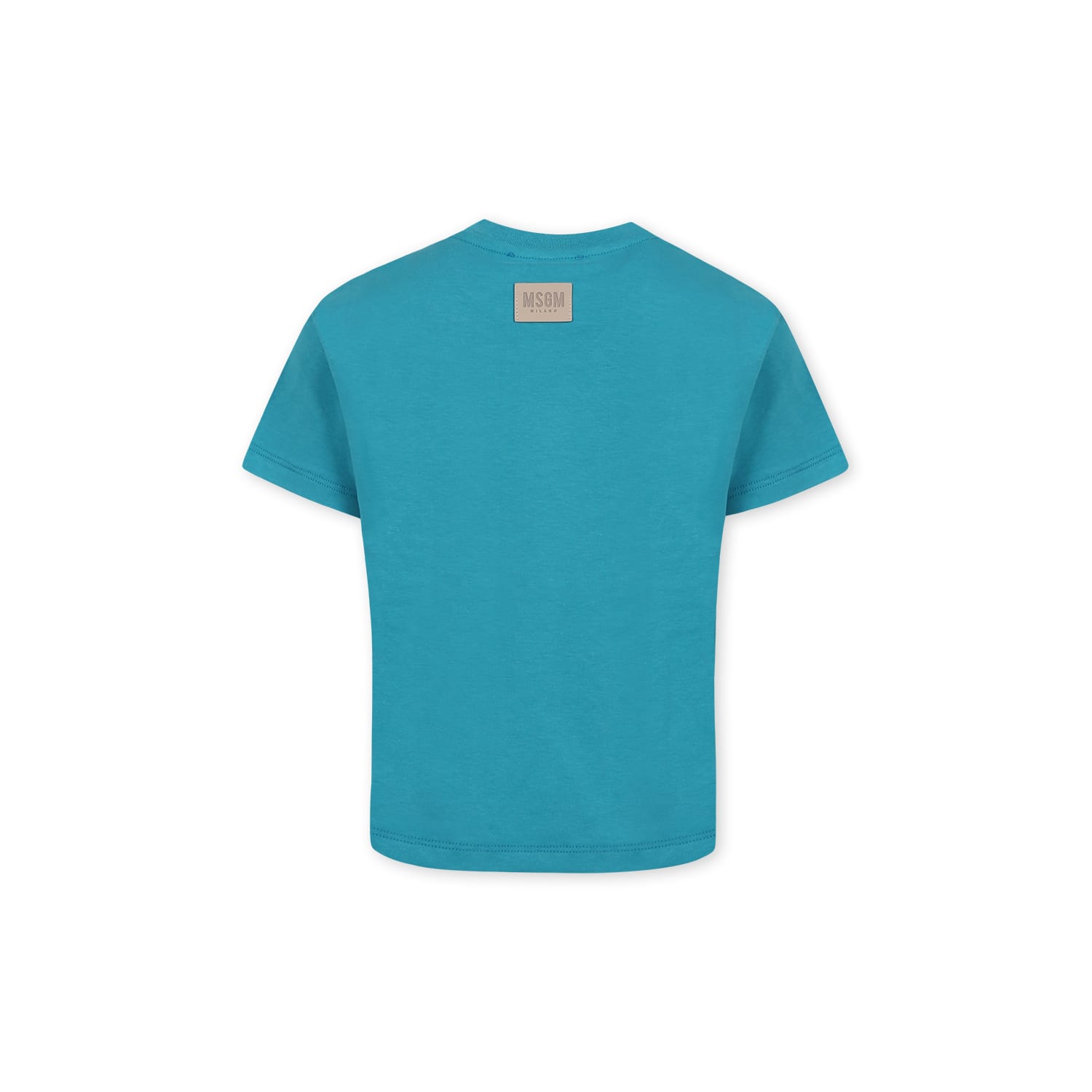 Shop Msgm Green T-shirt For Kids With Logo