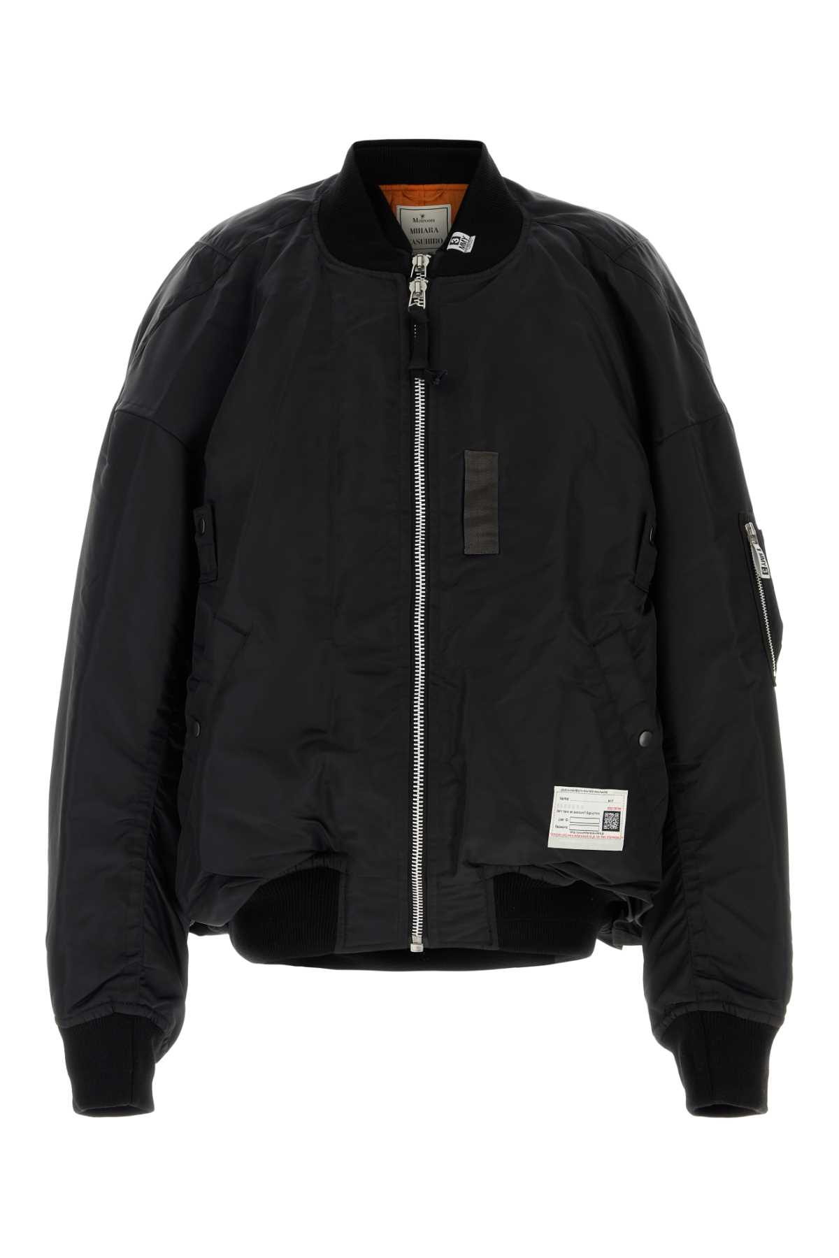 Black Nylon Bomber Jacket