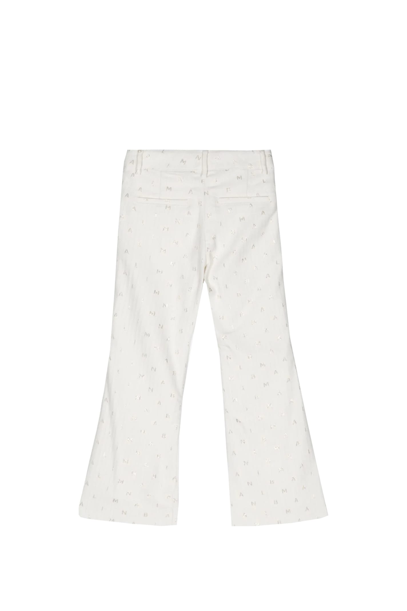 Shop Balmain Flared Pants In White