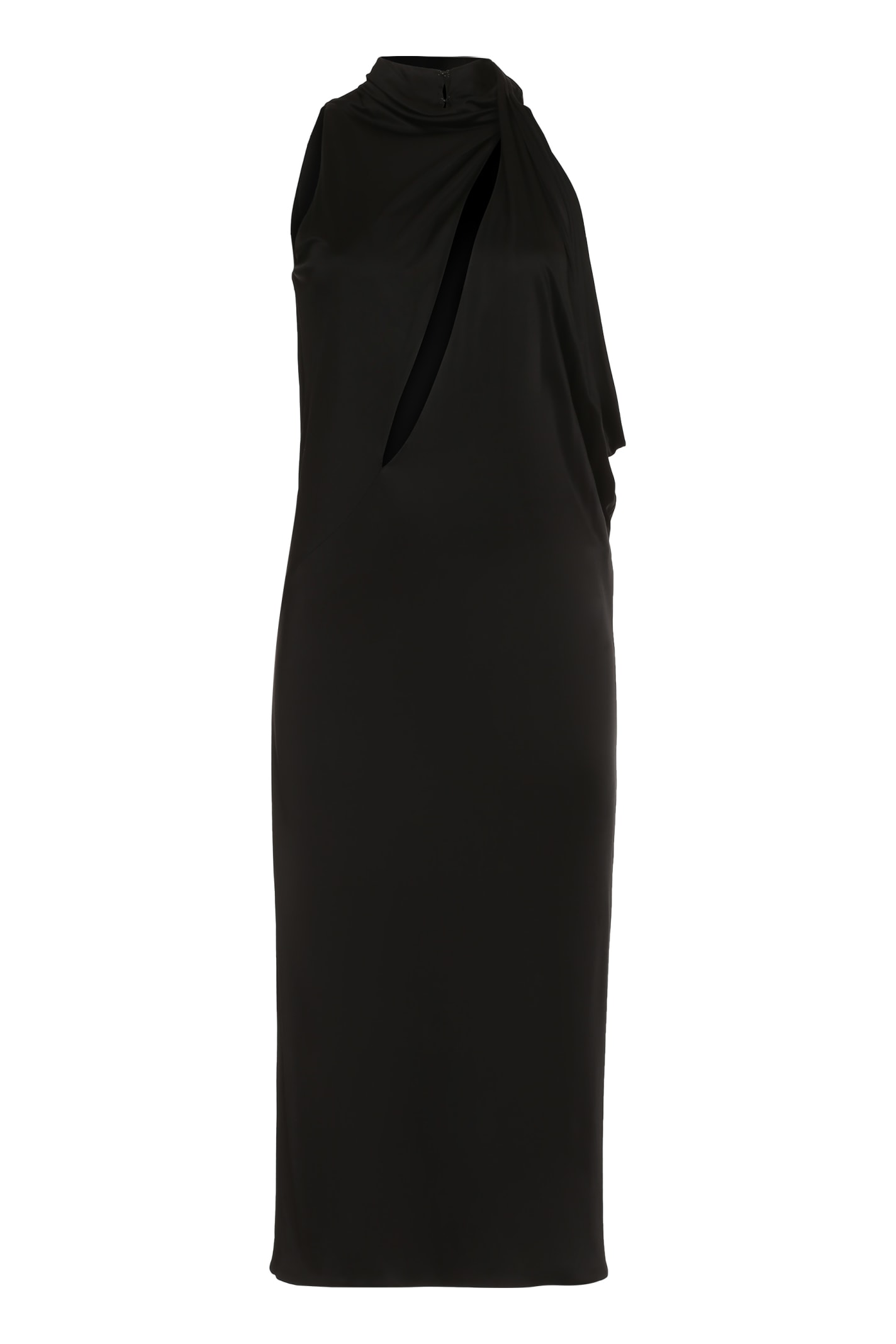 Shop Versace Viscose Dress In Black