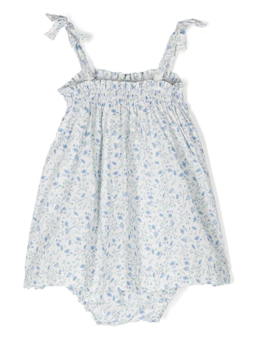 Teddy &amp; Minou Babies' Blue Flower Dress In Blu Denim