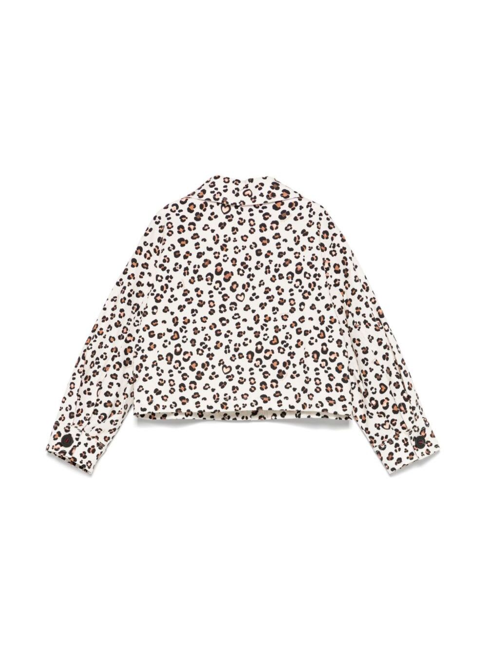 Monnalisa Jacke Aus Gabardine Mit Animal-print In White