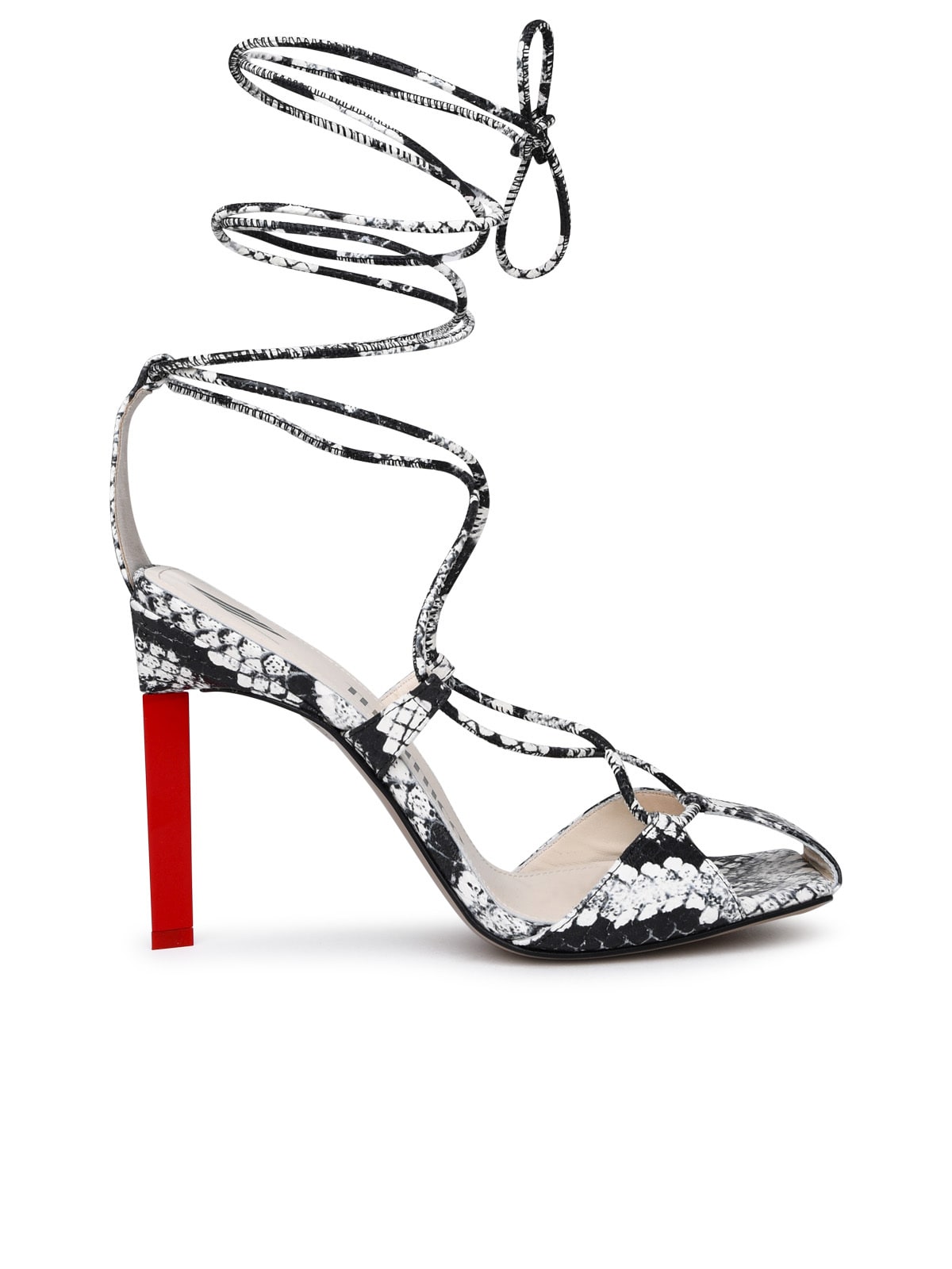 Attico Adele Snakeskin-print Sandals In White