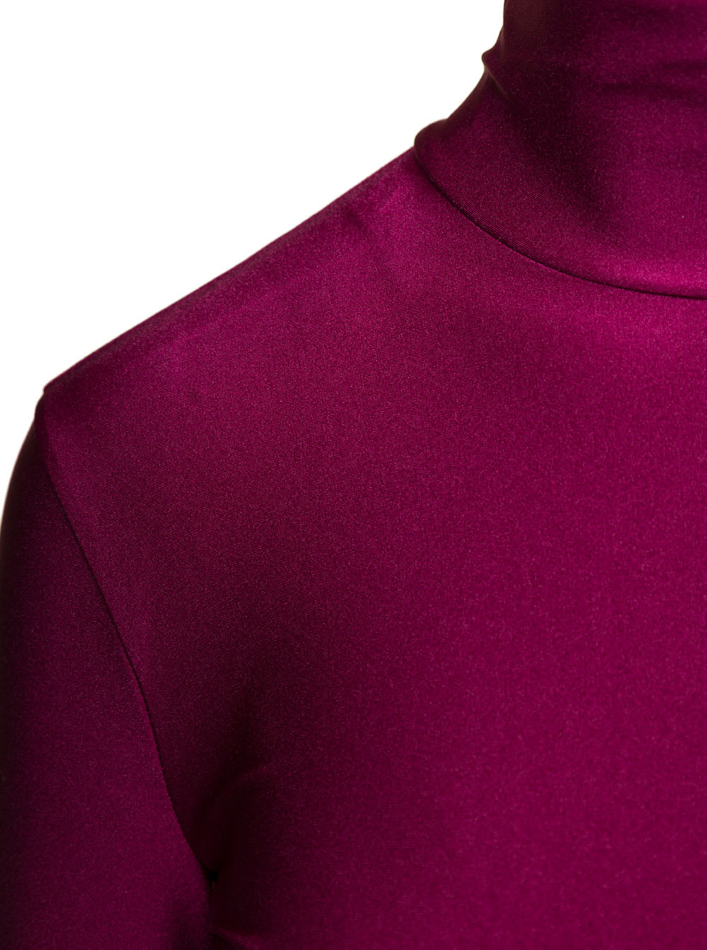 Shop The Andamane Orchid Bordeaux Turtleneck Crop Top In Stretch Polyamide Woman