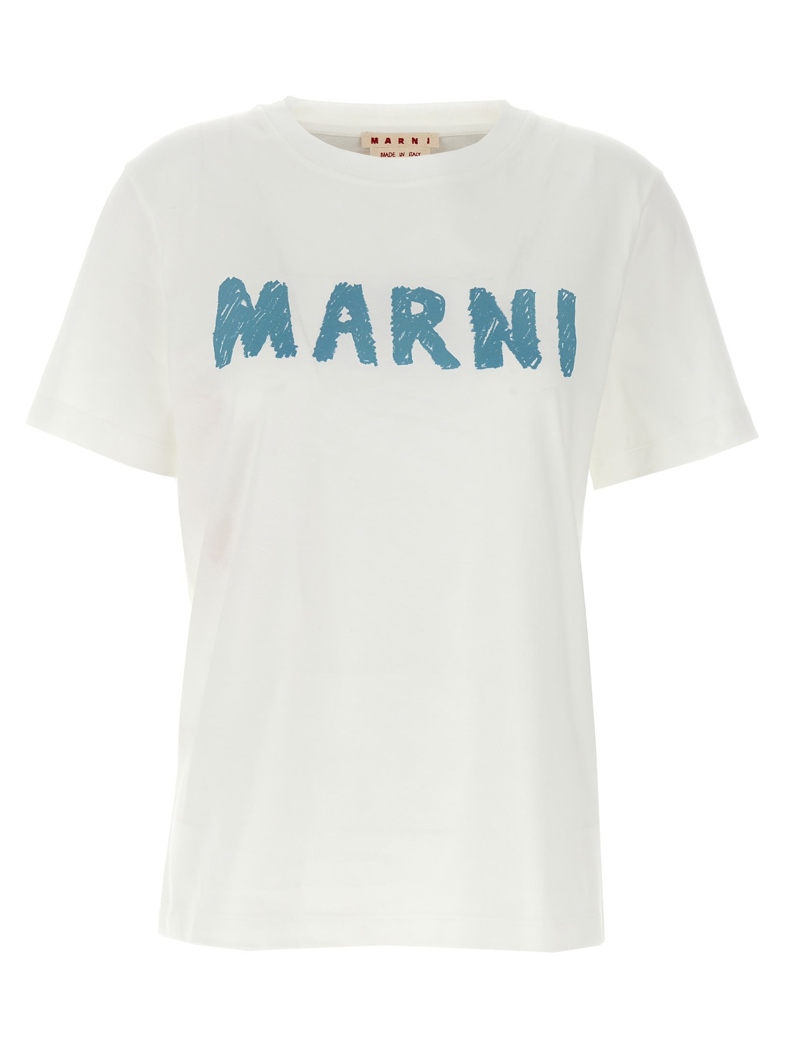 Shop Marni Crayon Logo T-shirt In White