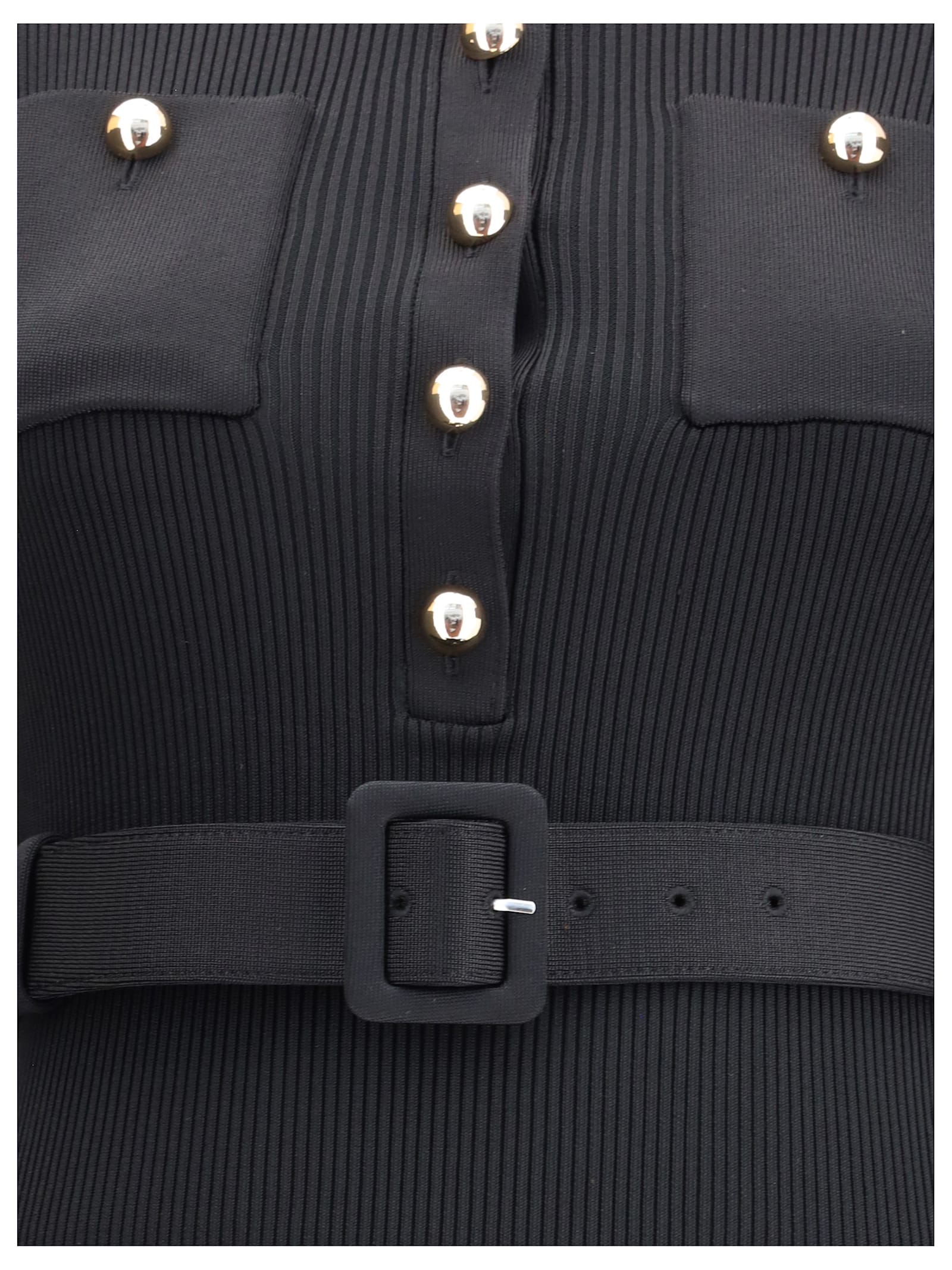 Self-portrait Long Ribbed Dress In Blue