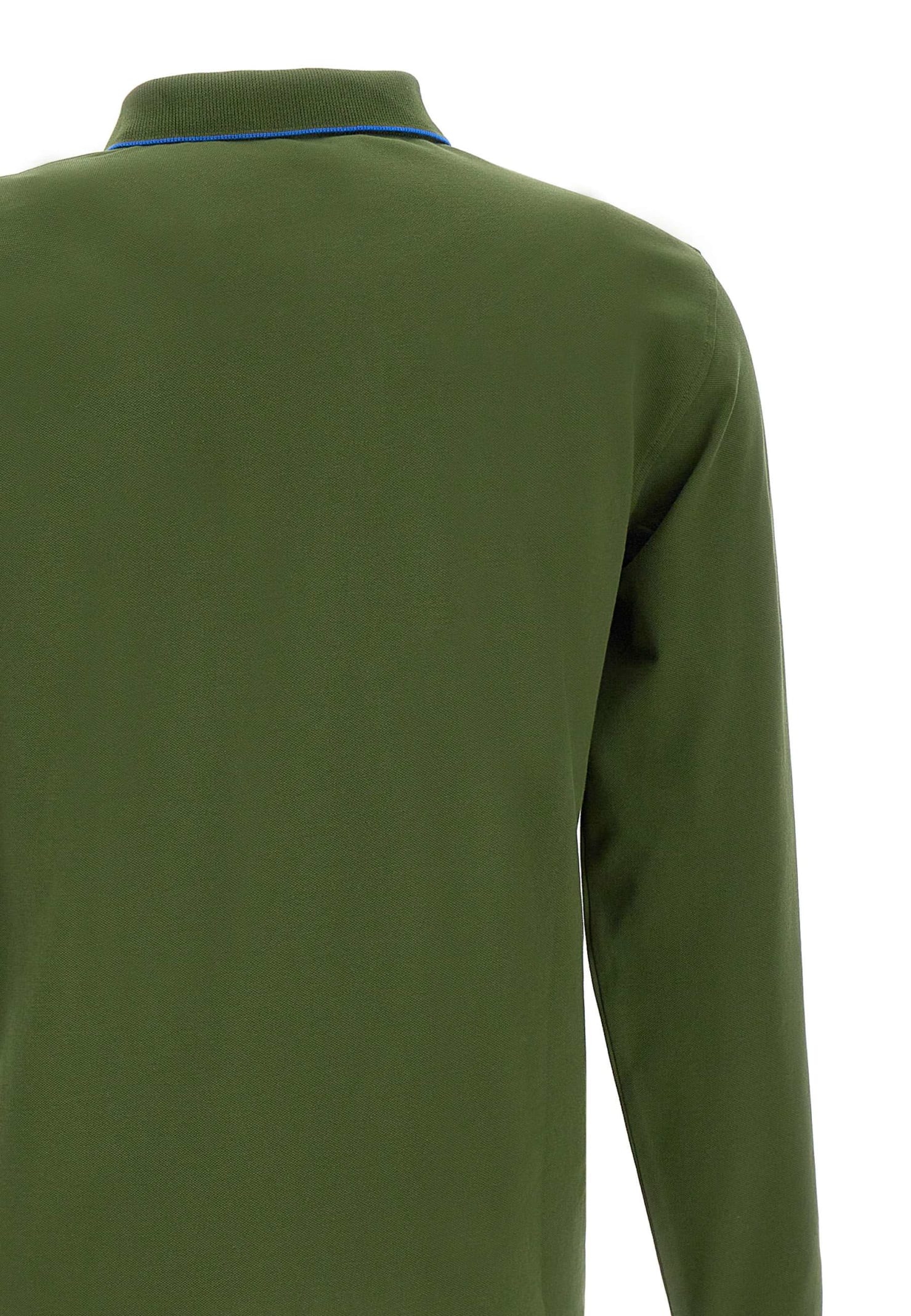 Shop Sun 68 Small Stripes Polo Shirt Cotton Polo Shirt In Verde Scuro