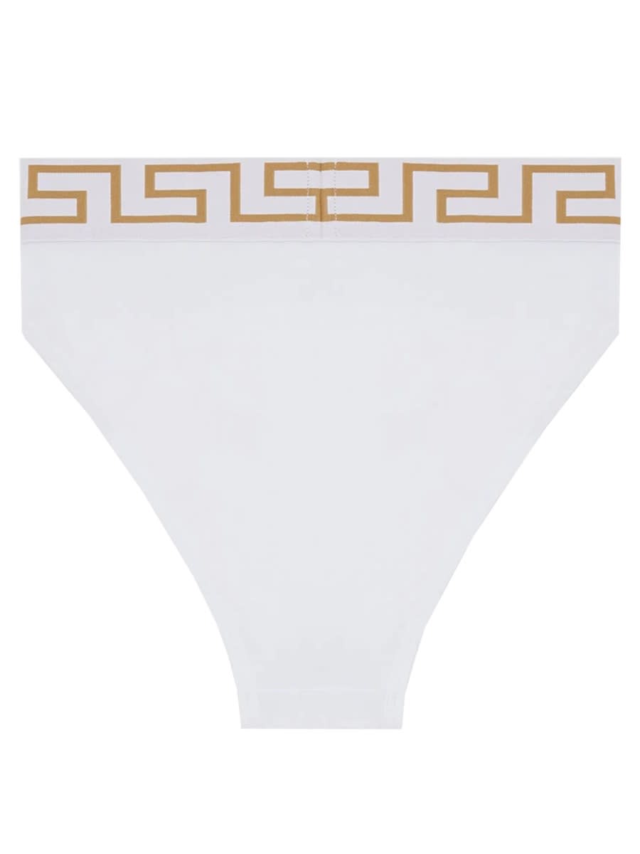 Shop Versace Slip With Greek In White