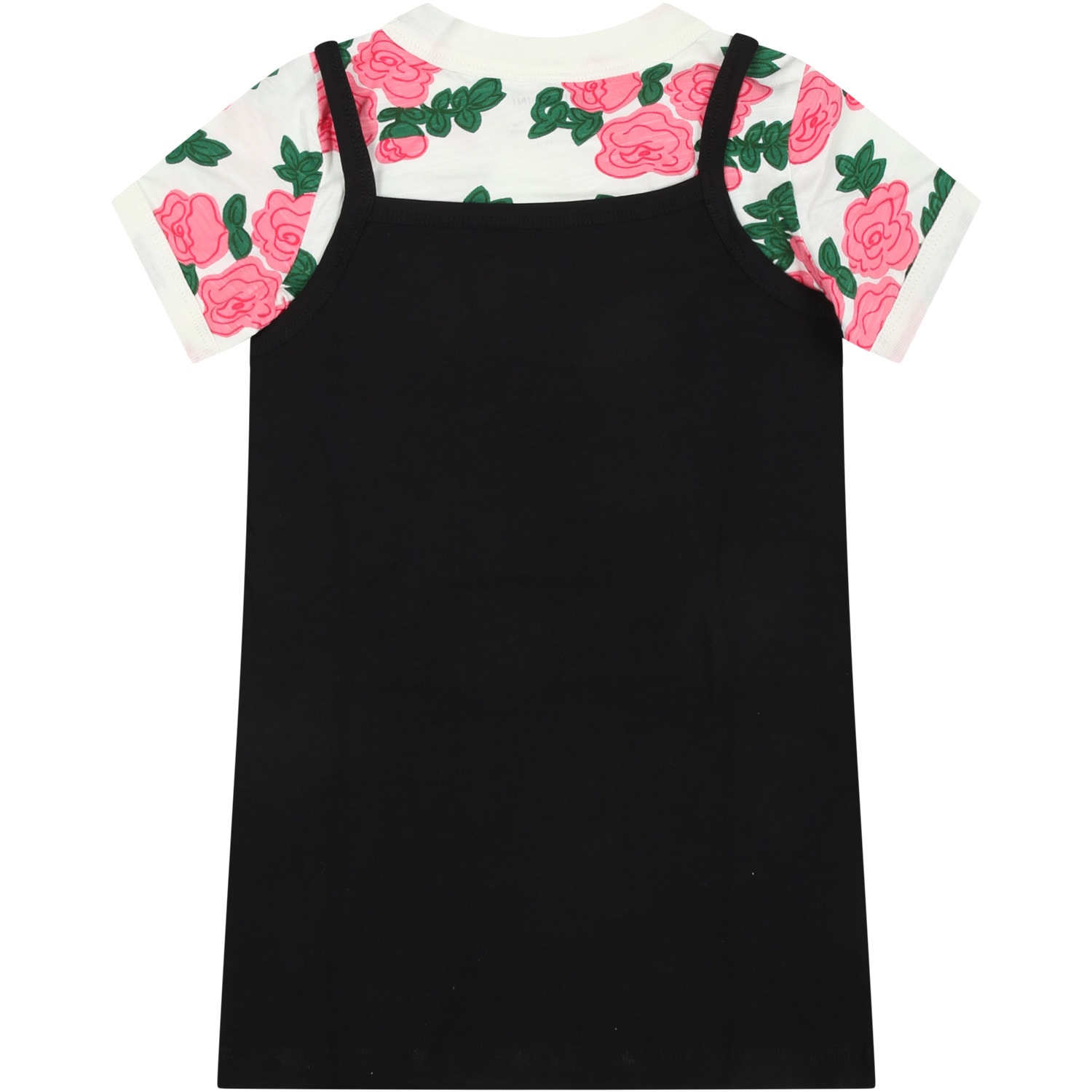Shop Mini Rodini Black Suit For Girl With Rose