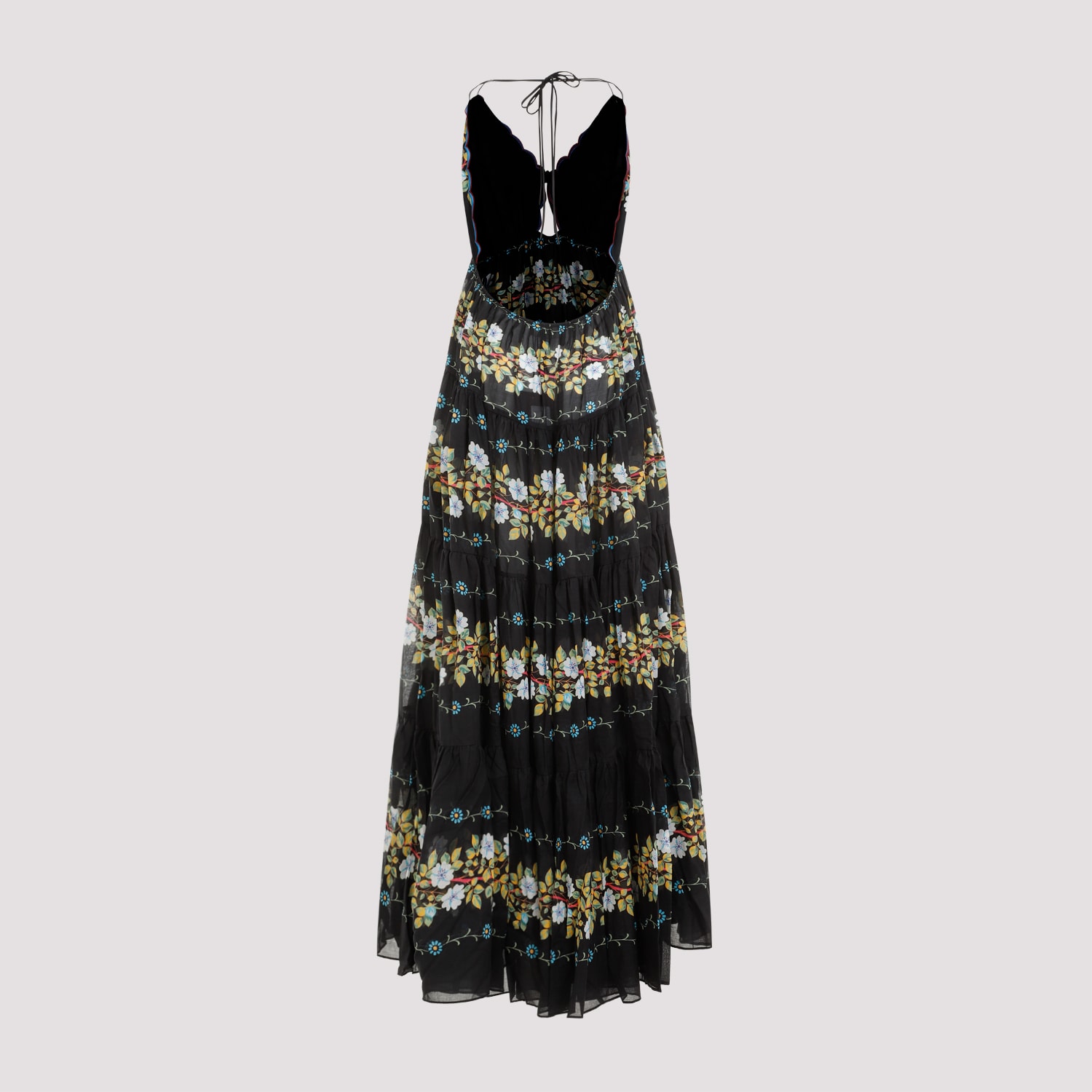 Shop Etro Cotton Long Dress In Stampa Fdo Nero