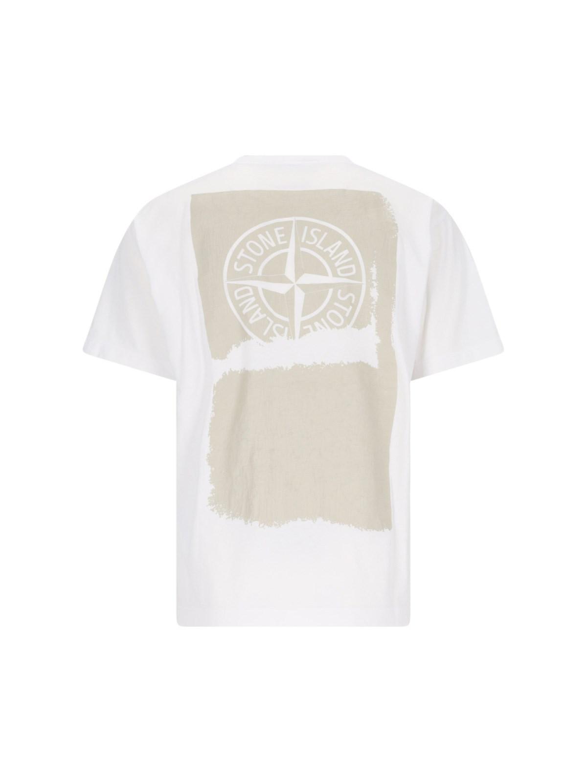 Stone Island Back Print T-shirt In V0001 White