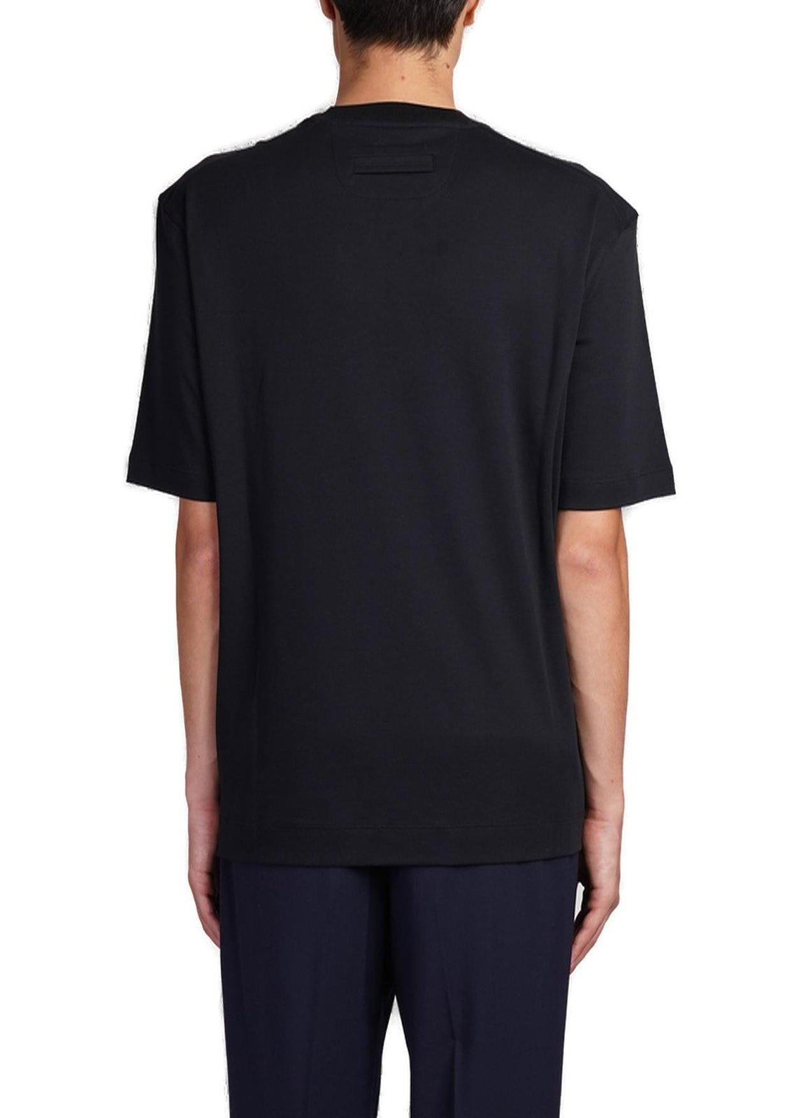 Shop Zegna Crewneck Straight Hem T-shirt