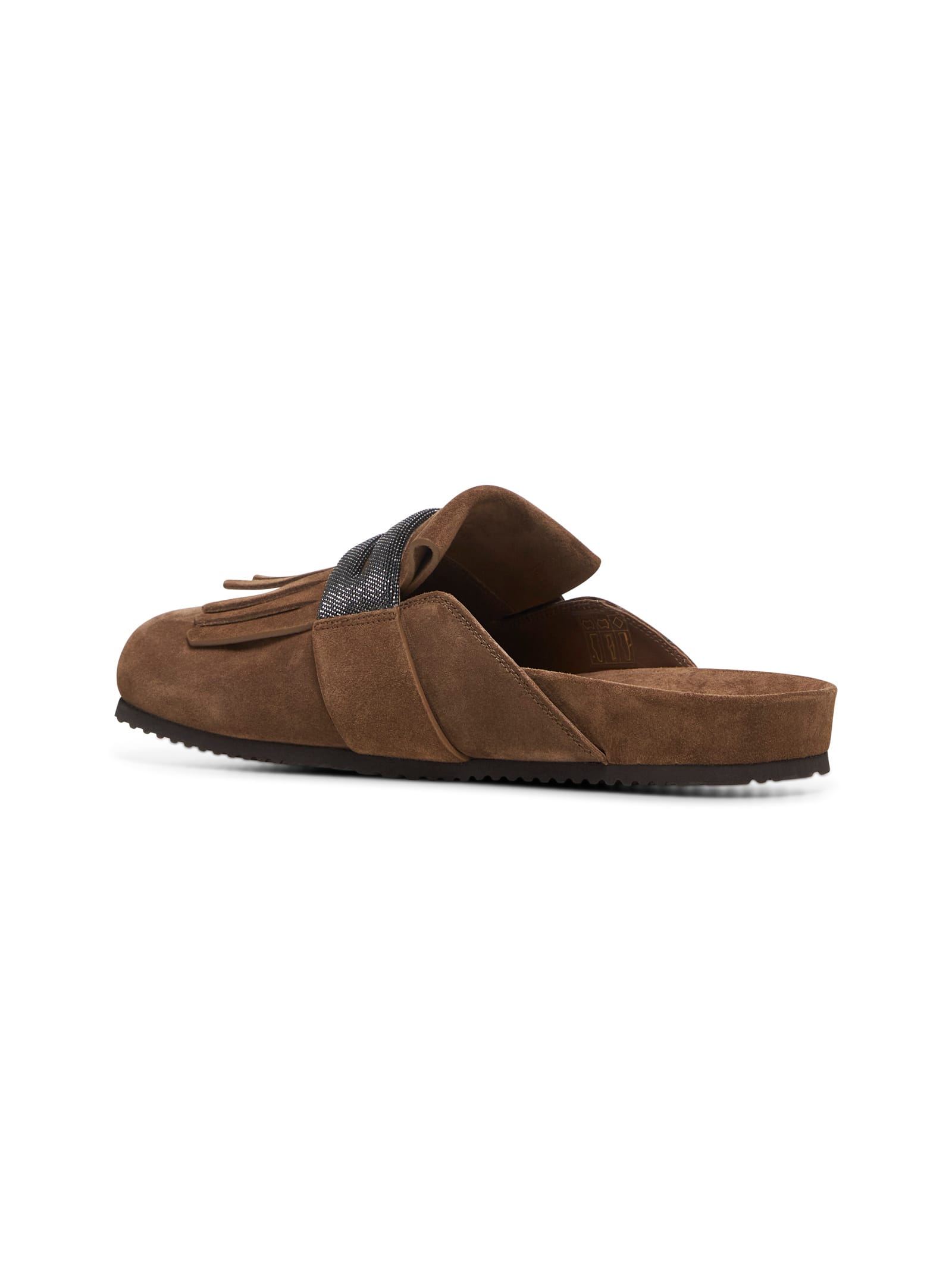 Brunello Cucinelli Suede Slipper In Sesamo
