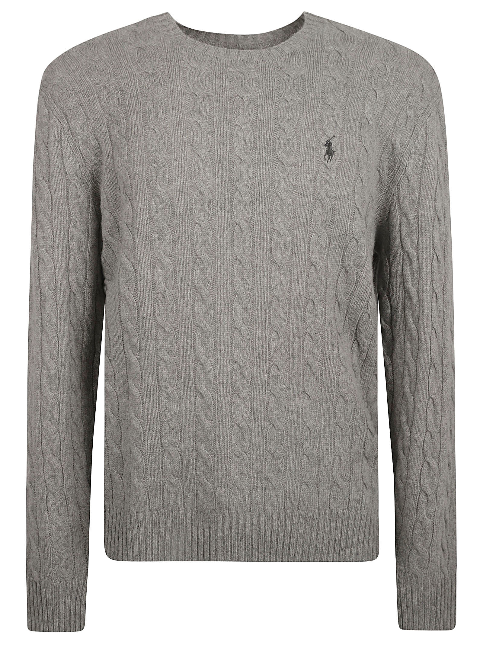 Ralph Lauren Logo Embroidery Patterned Woven Sweater In Grey