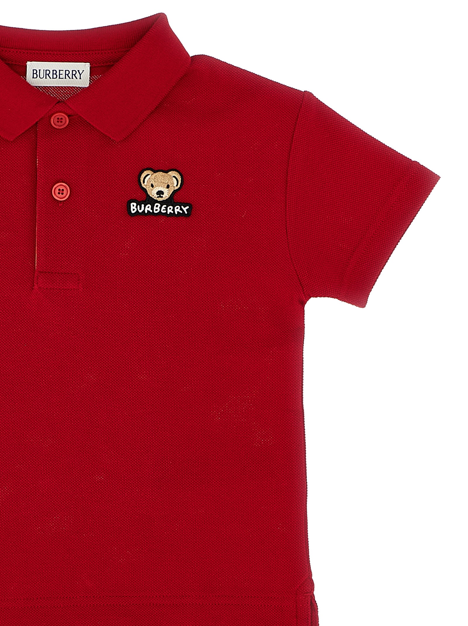 Burberry Childrens Cotton Polo Shirt In Red