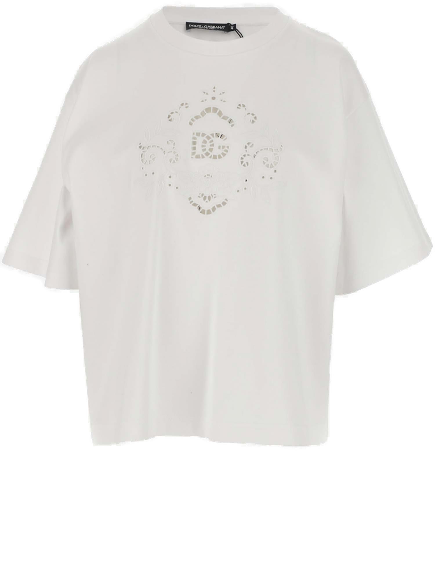 Dolce & Gabbana Cut-out Embroidered T-shirt
