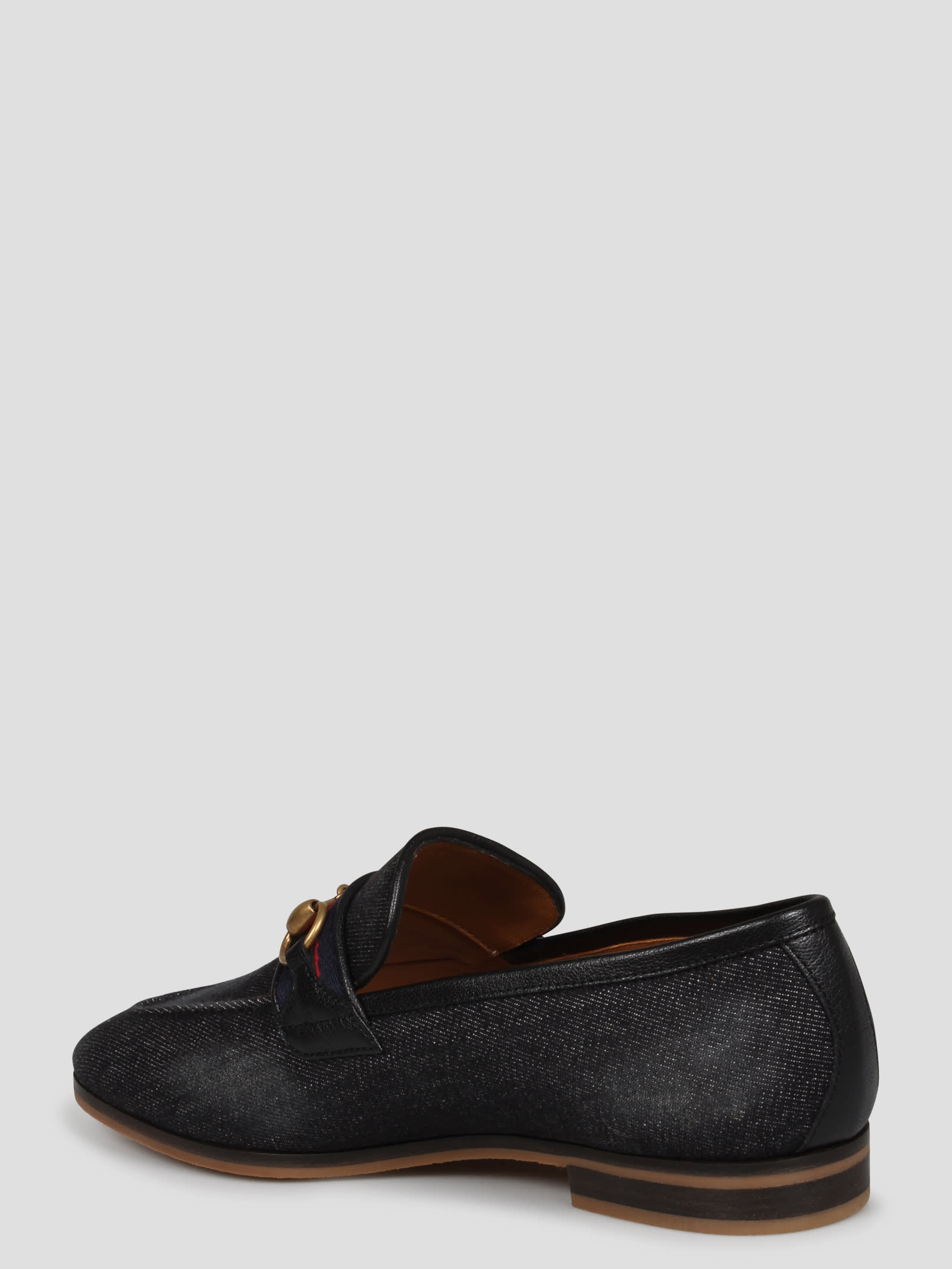 Shop Gucci Horsebit Loafers In Blue