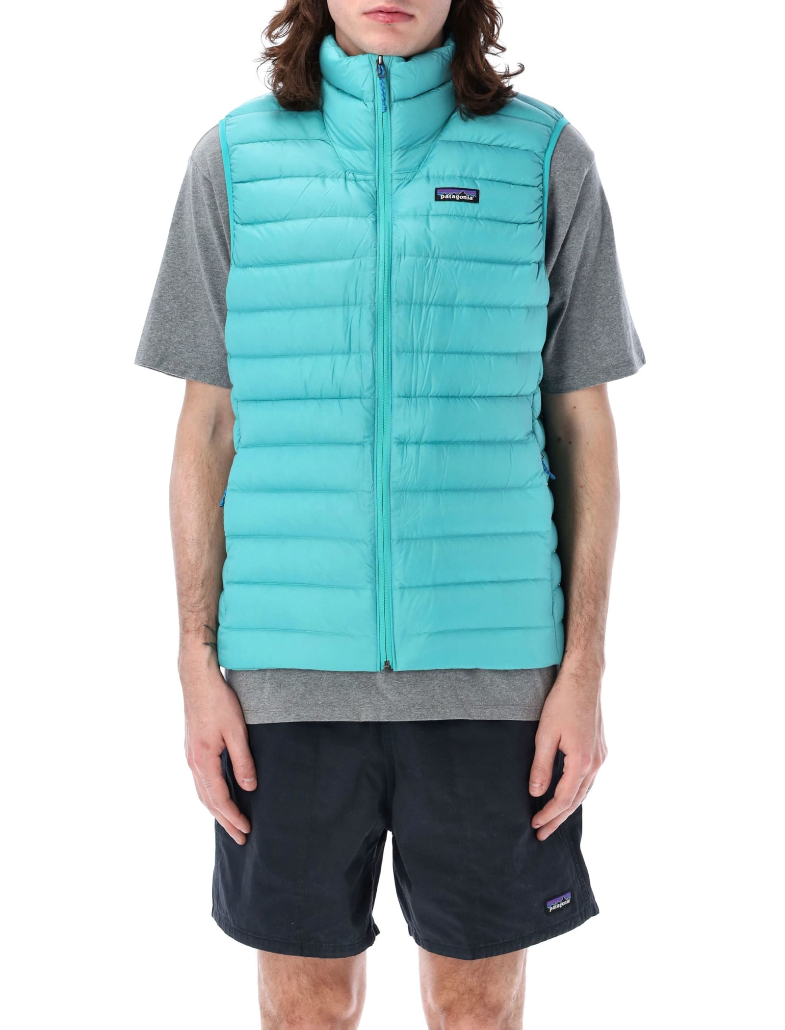 Shop Patagonia Down Sweater Vest In Subidal Blue